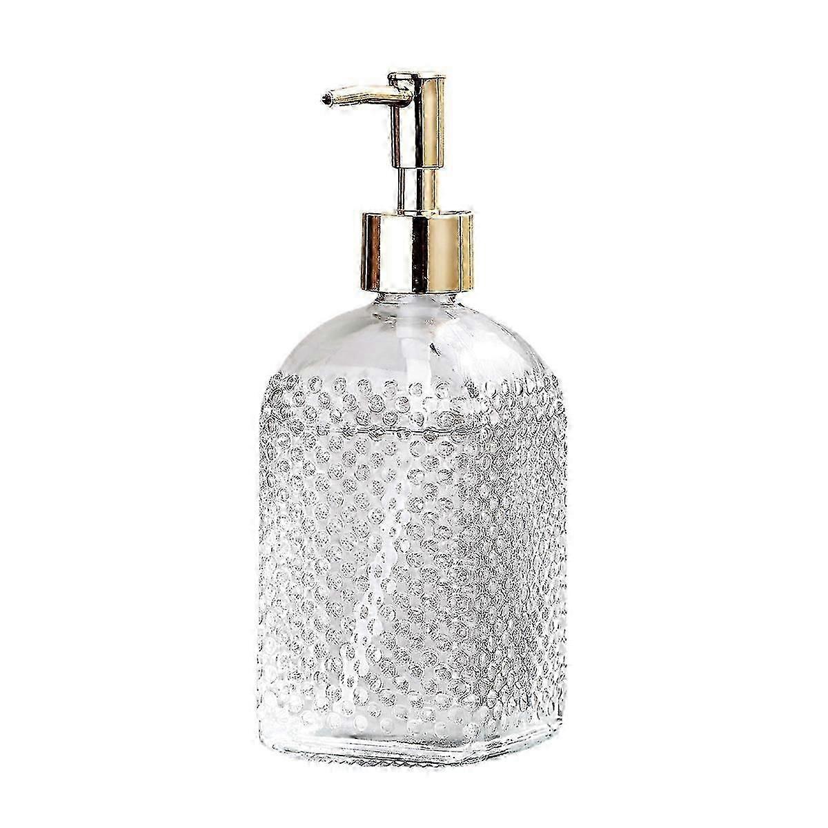 2025 400ml Square Glass Hand Sanitizer Bottle, Empty Bottle for Bathroom/Kitchen
