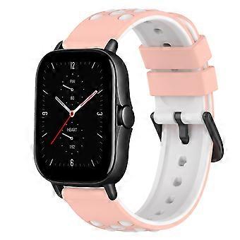 Voor Amazfit GTS 2 20 mm tweekleurige siliconen horlogeband