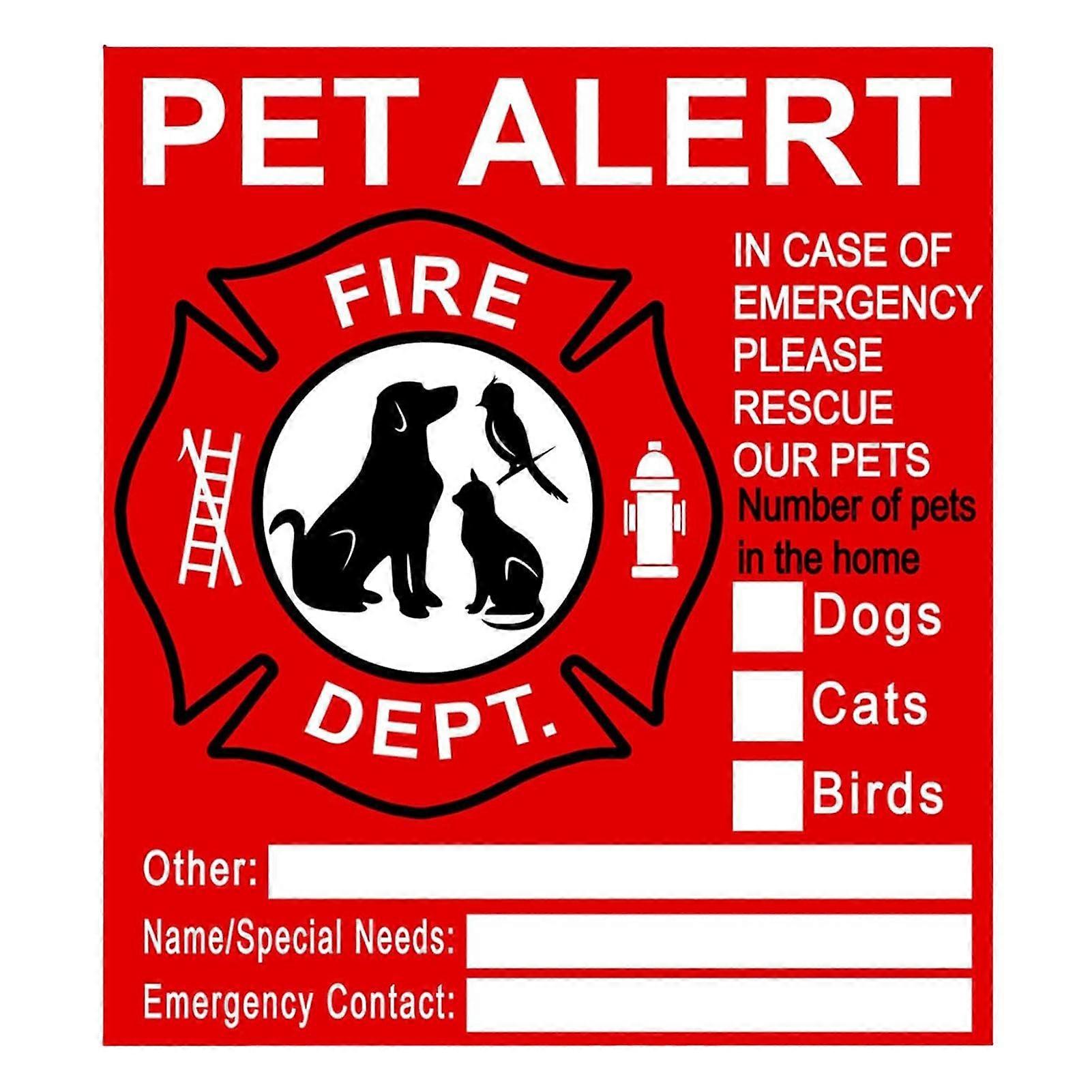 Please Save Our Pets  Pet Fire Alarm Sticker, UV Resistant, Removable