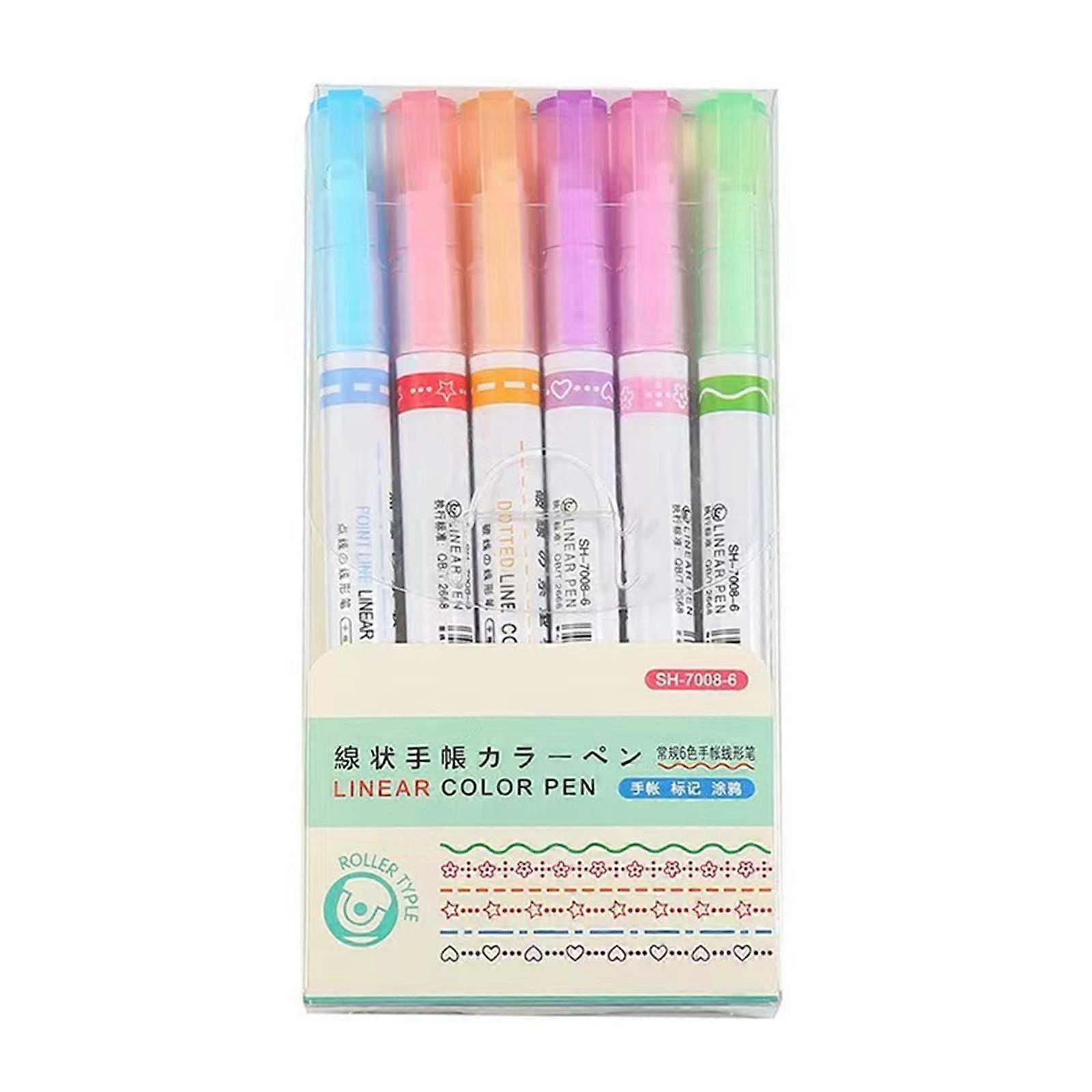 Colored Curved Pens With 6 Shapes  6 Color Tips For Journaling Art Craft