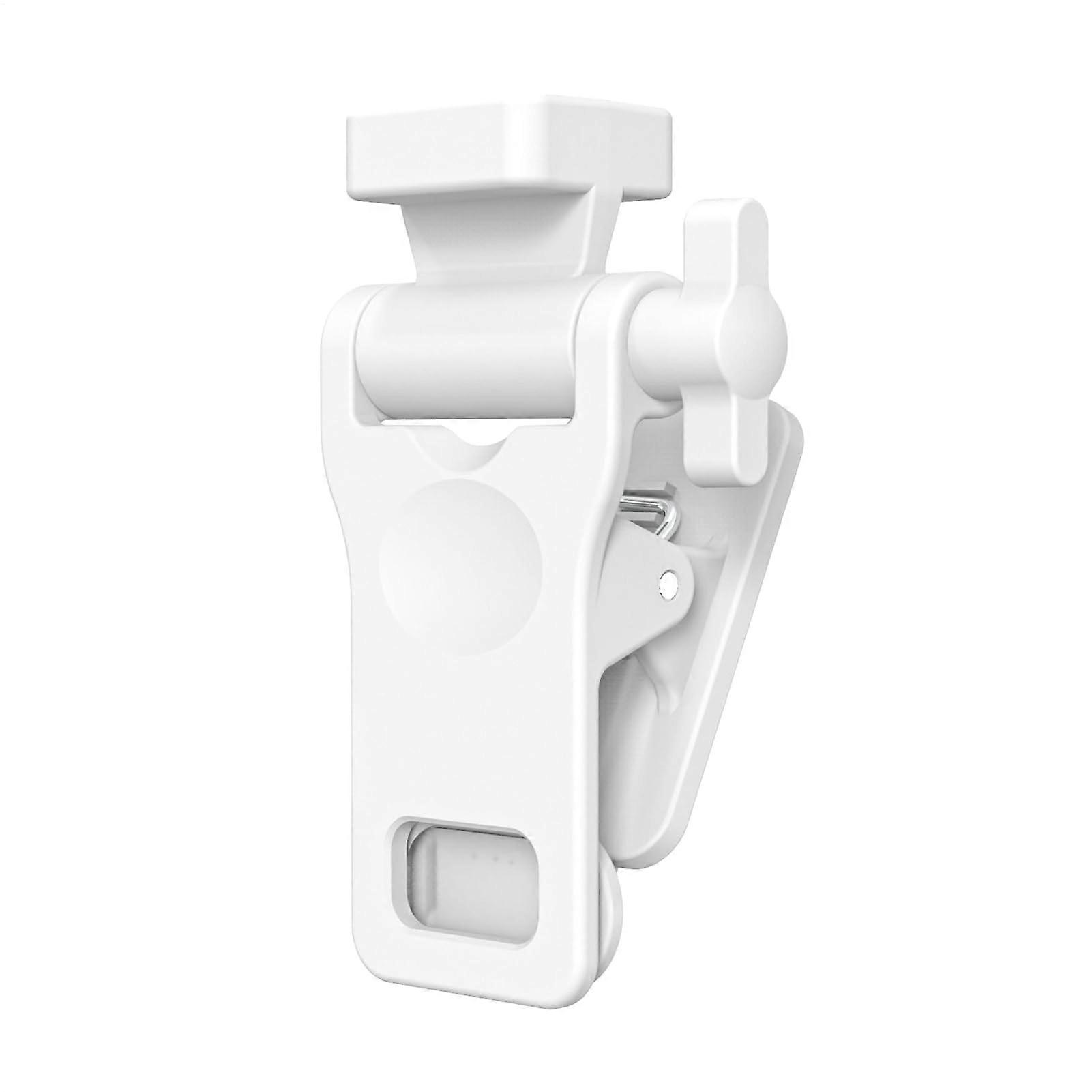 Selfie Light Clip Mount, Anti-Slip Monitor Camera Adapter, 1/4 Screw Connection, Portable Phone Holder for Video Streaming, White