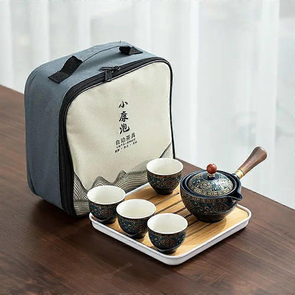 Gongfu Tea Set Ceramic Puer Tea Cup with 360 Rotation Infuser and Exquisite Porcelain Design for Flower Tea Brewing