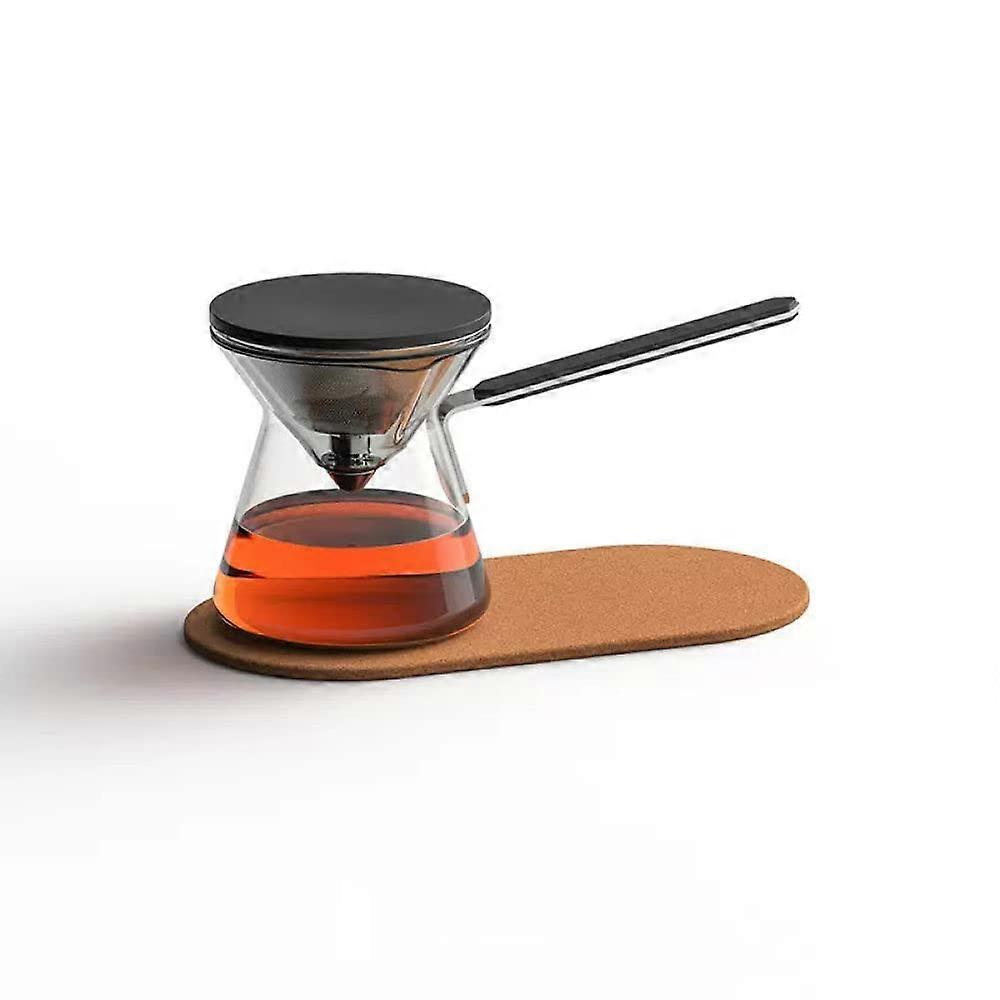 300ML OneButton Filtration Tea Pot Long Handle AntiScald Glass Teapot Tea Brewer Tea Water Separation Cups,Teapot x 1