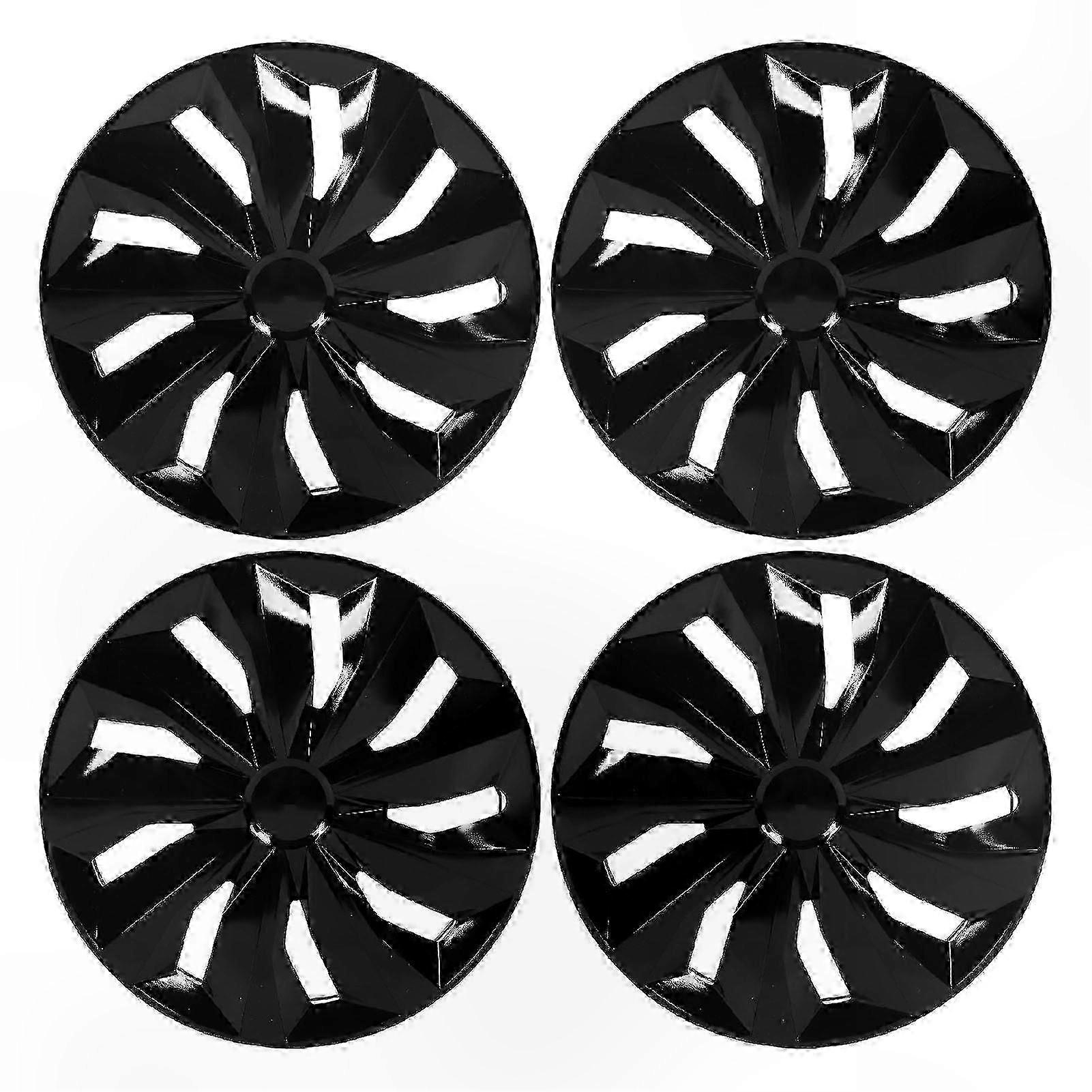 4Pcs Stylish Durable Black 15 Inch Hubcaps Replacement for Certain Vehicles