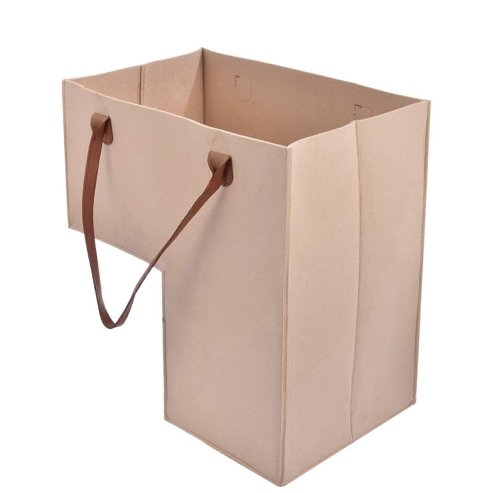 Foldable Stair Basket Organiser - L-Shape Felt Storage Bin with Handle for Laundry and Toys, 42x42x25cm