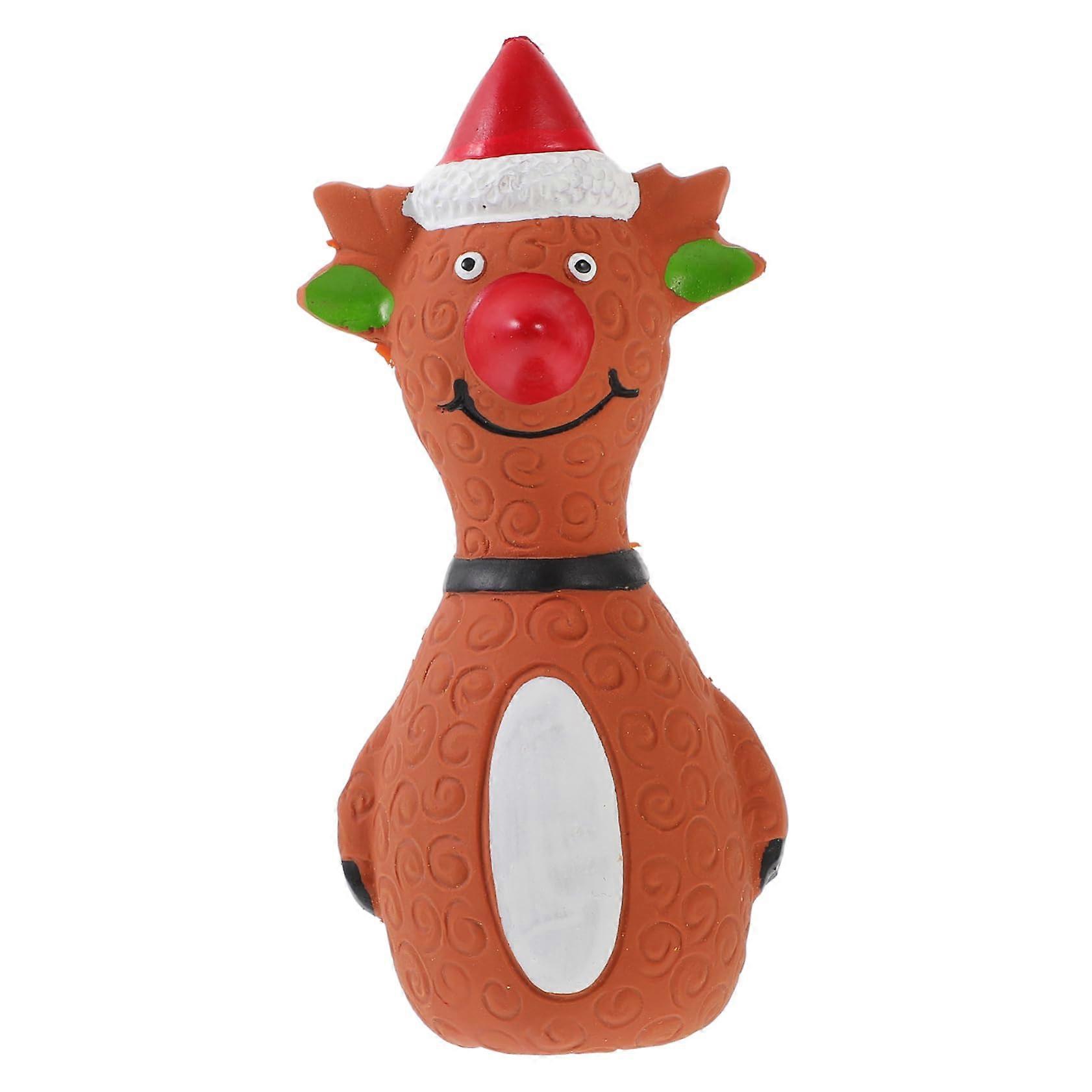 Christmas Themed Squeaky Dog Toy Interactive Latex Chew Toy for Training Teething Fun Safe Durable Pet Accessory for Dogs