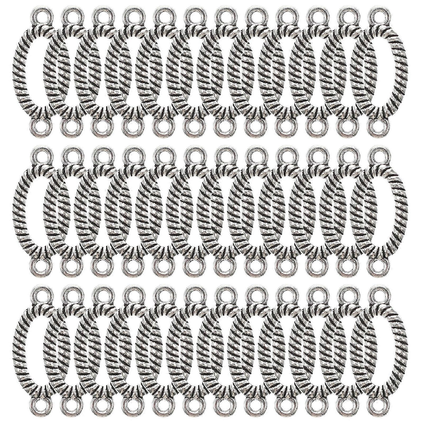 Silver Alloy Oval Shape Charms for Jewelry Making DIY Pendants Bracelets Necklaces 100pcs