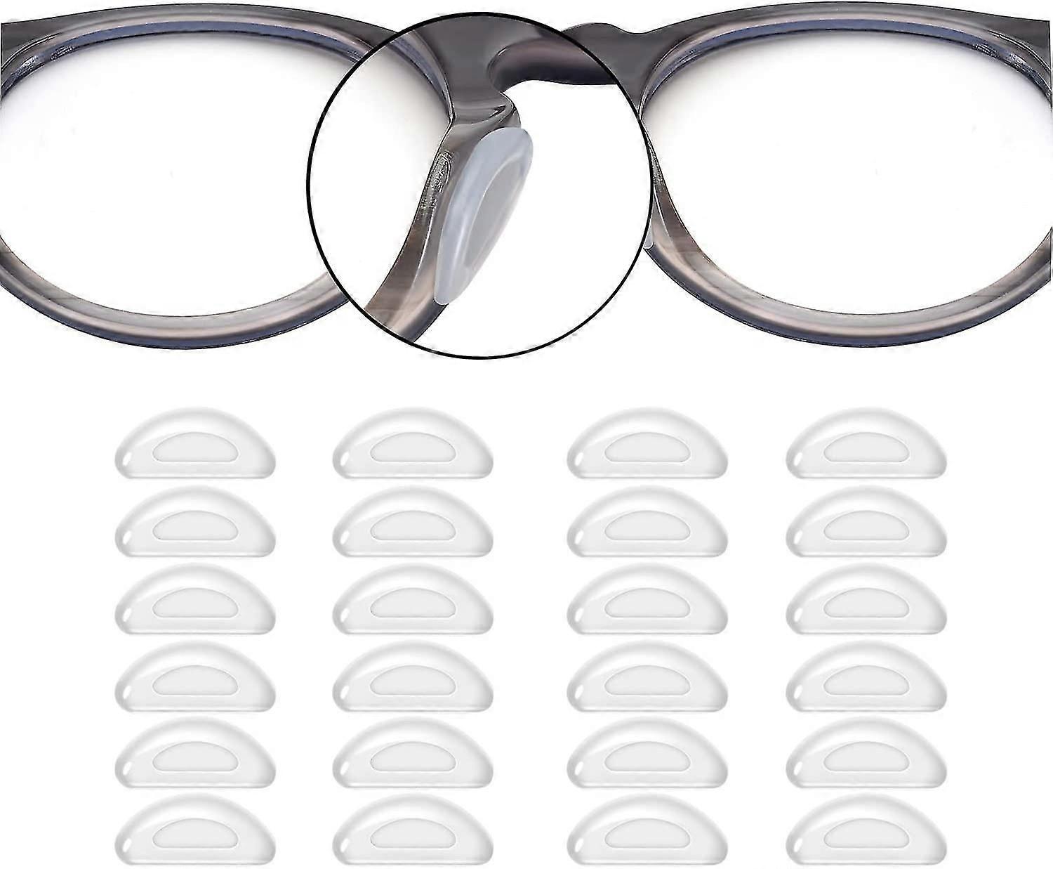 1.0mm Eyeglass Nose Pads 12 Pairs Stick On Silicone Anti-Slip Adhesive Nose Pads Cushions for Eyeglasses Sunglasses Thin Nose Pads (Clear)