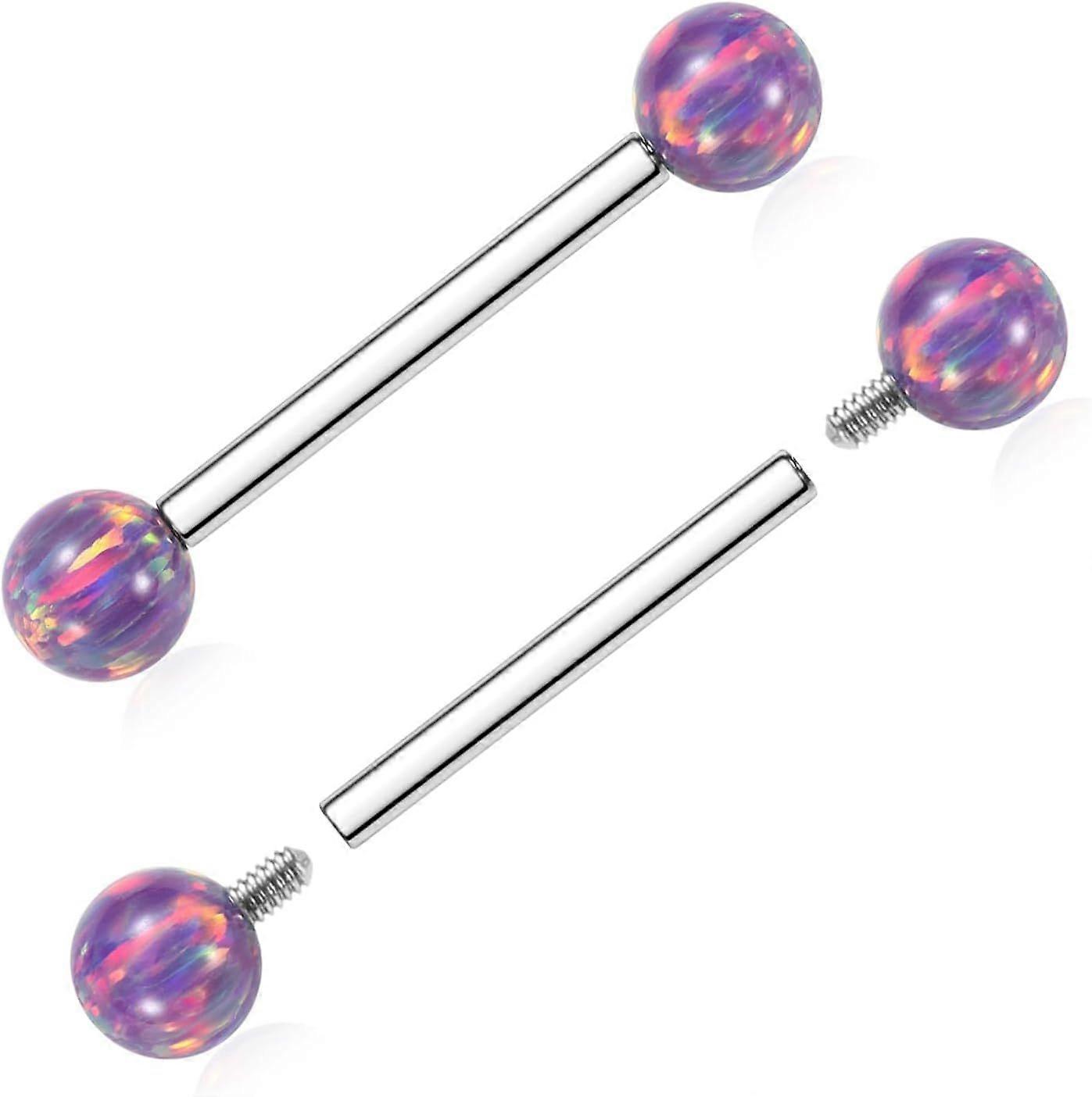 Pair 14G 16G G23 Solid Titanium Shield Nipple Rings Nipple Barbell Internally