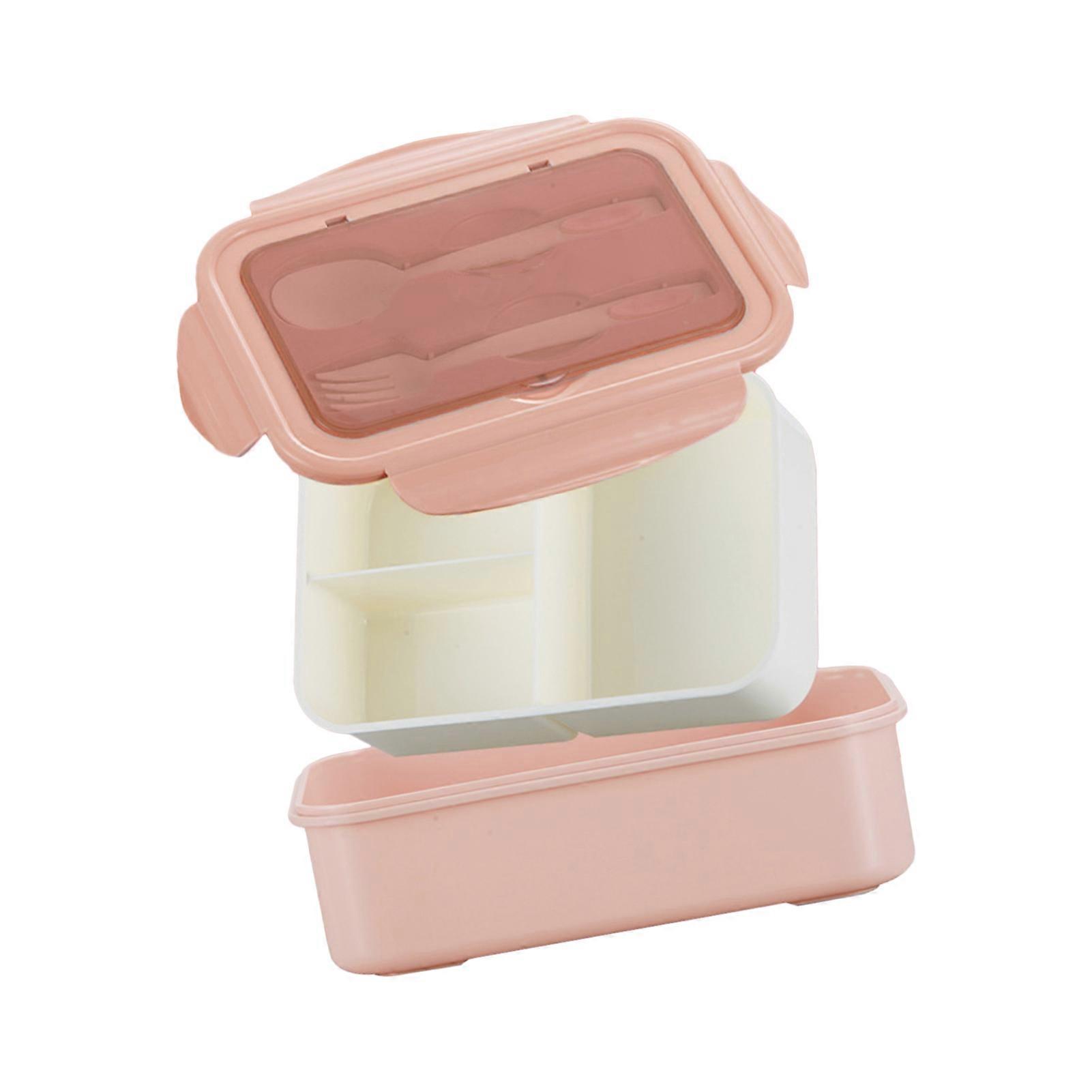 1400ML Leakproof Plastic Lunch Box with Fork, 21x14.5x5.5cm, Blue