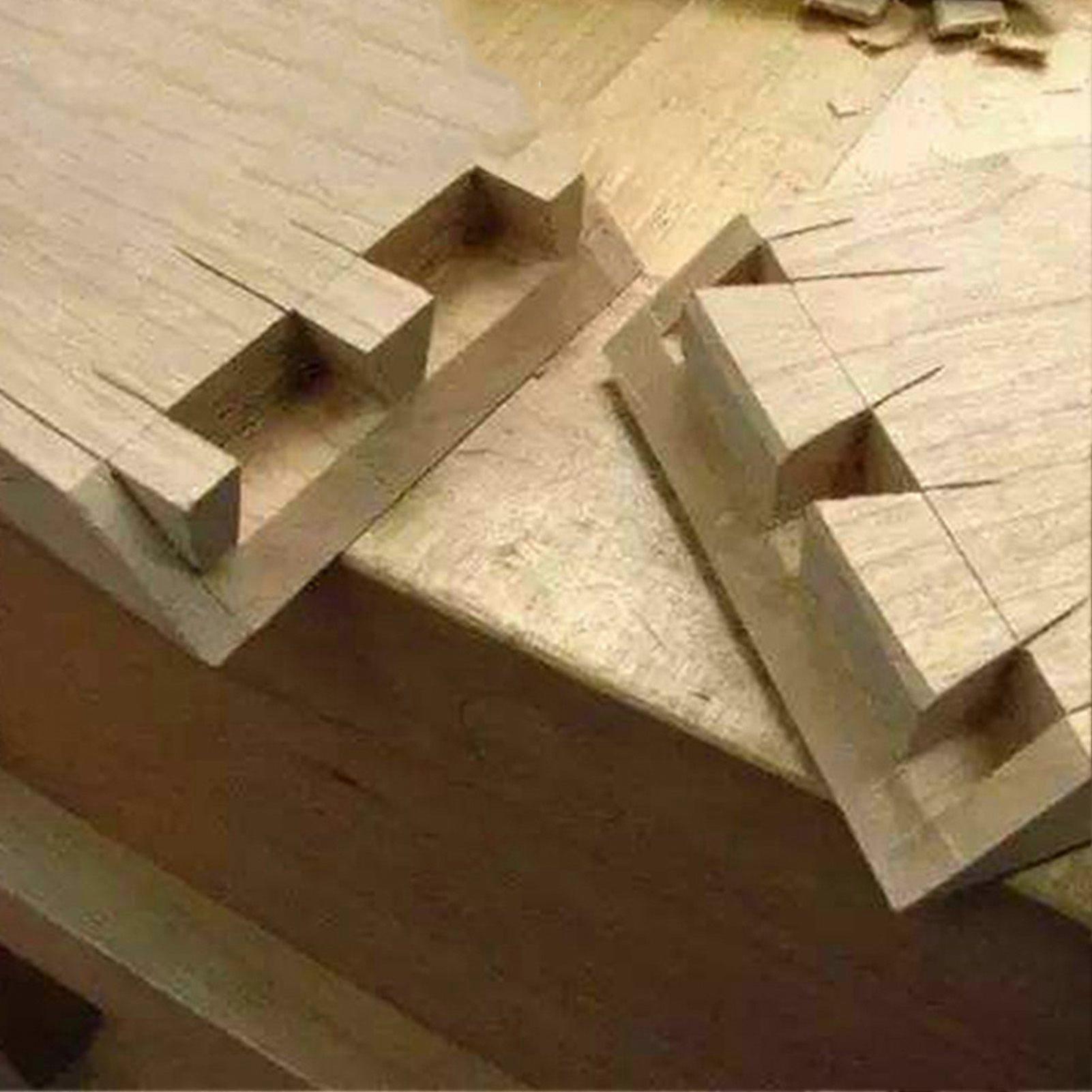 Portable Multi-Function T-Type Tridimensional Dovetail Joint Straight Rule Planning Scriber Woodworking Stencil Line Tool Punch Carpenter's Angle Rule