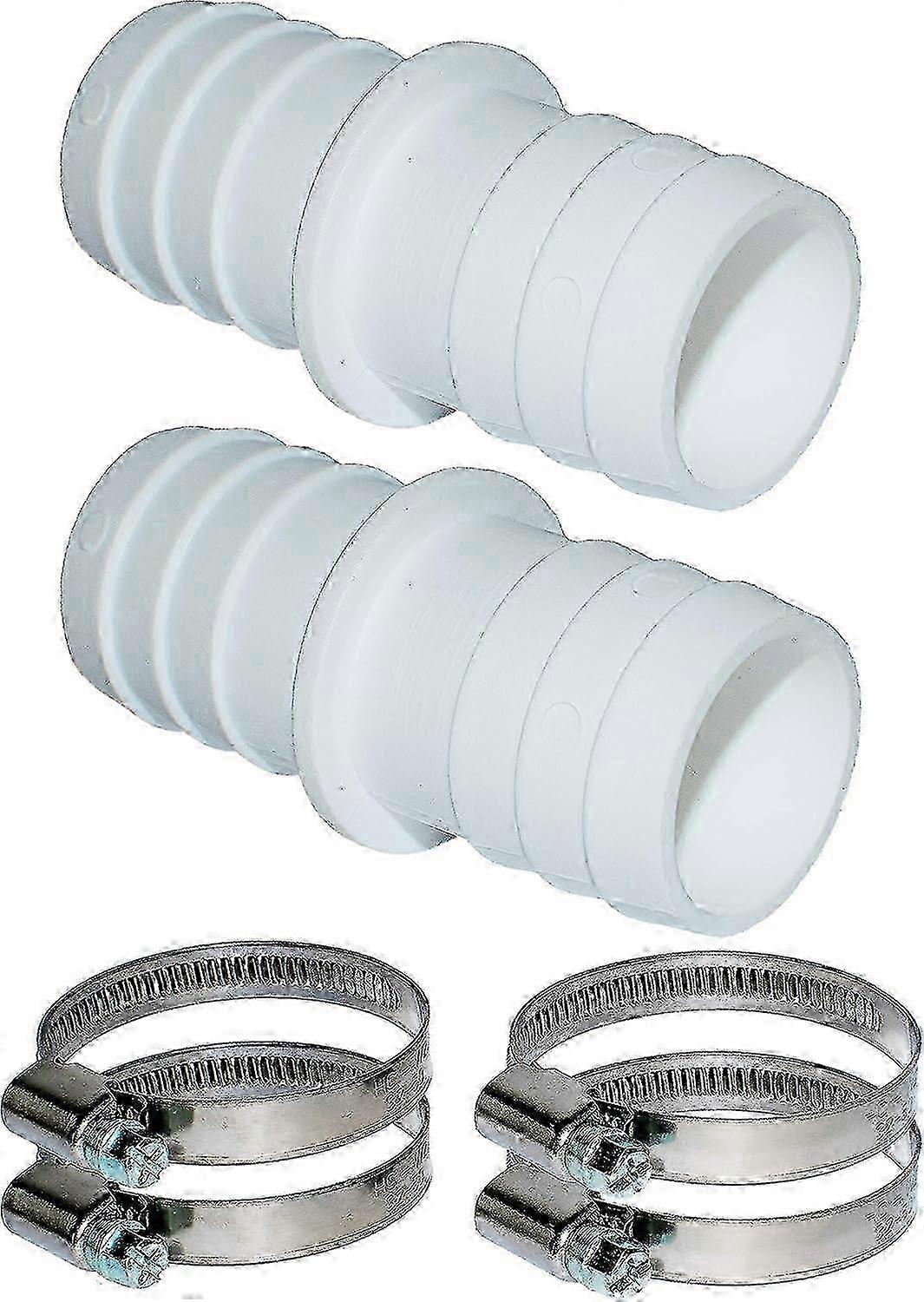 2-Pack Pool Hose Connector - 32mm Diameter with 1 1/4 Hose Clamps ...