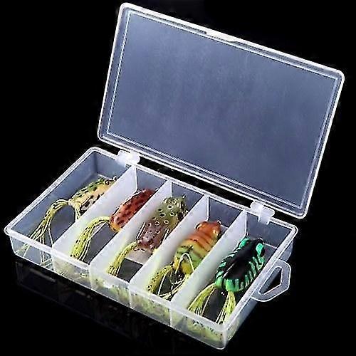 5pcs Frosch Köder Angeln weichen Haken Köder mit Box