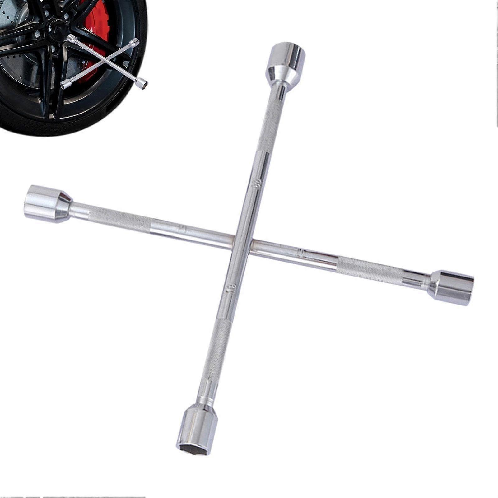 Lug Wrench General Heavy Duty NonSlip 4Way Strength Extended Tire Wrench For Vehicle