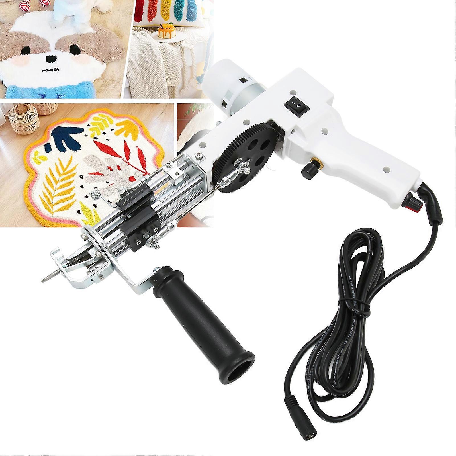 2 in 1 Rug Tufting Machine 40 Stitches/sec Adjustable Speed White