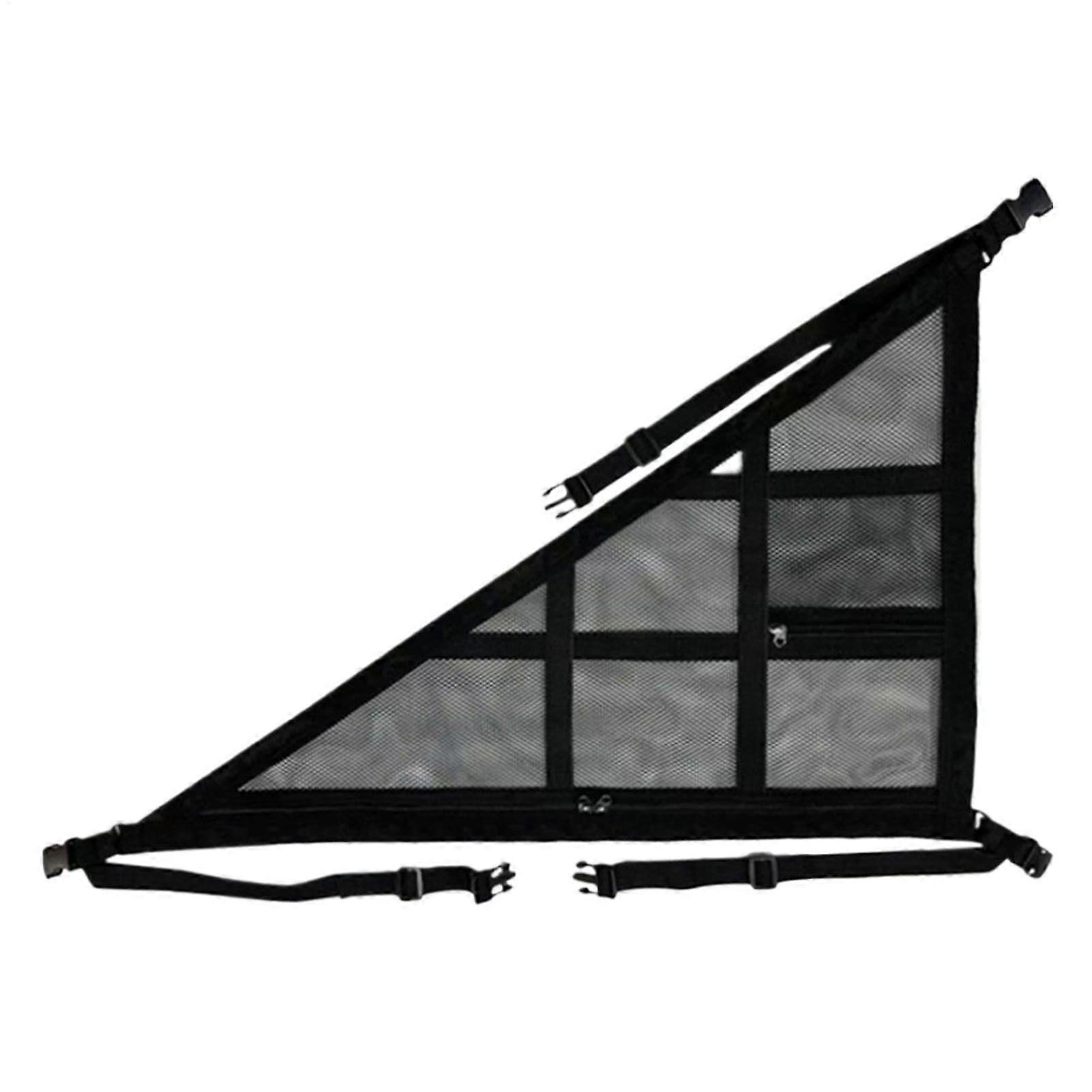 Car Ceiling Cargo Net Triangle Car Storage Net Black DoubleLayer Mesh Roof Storage Organizer For Travel And Long Trip