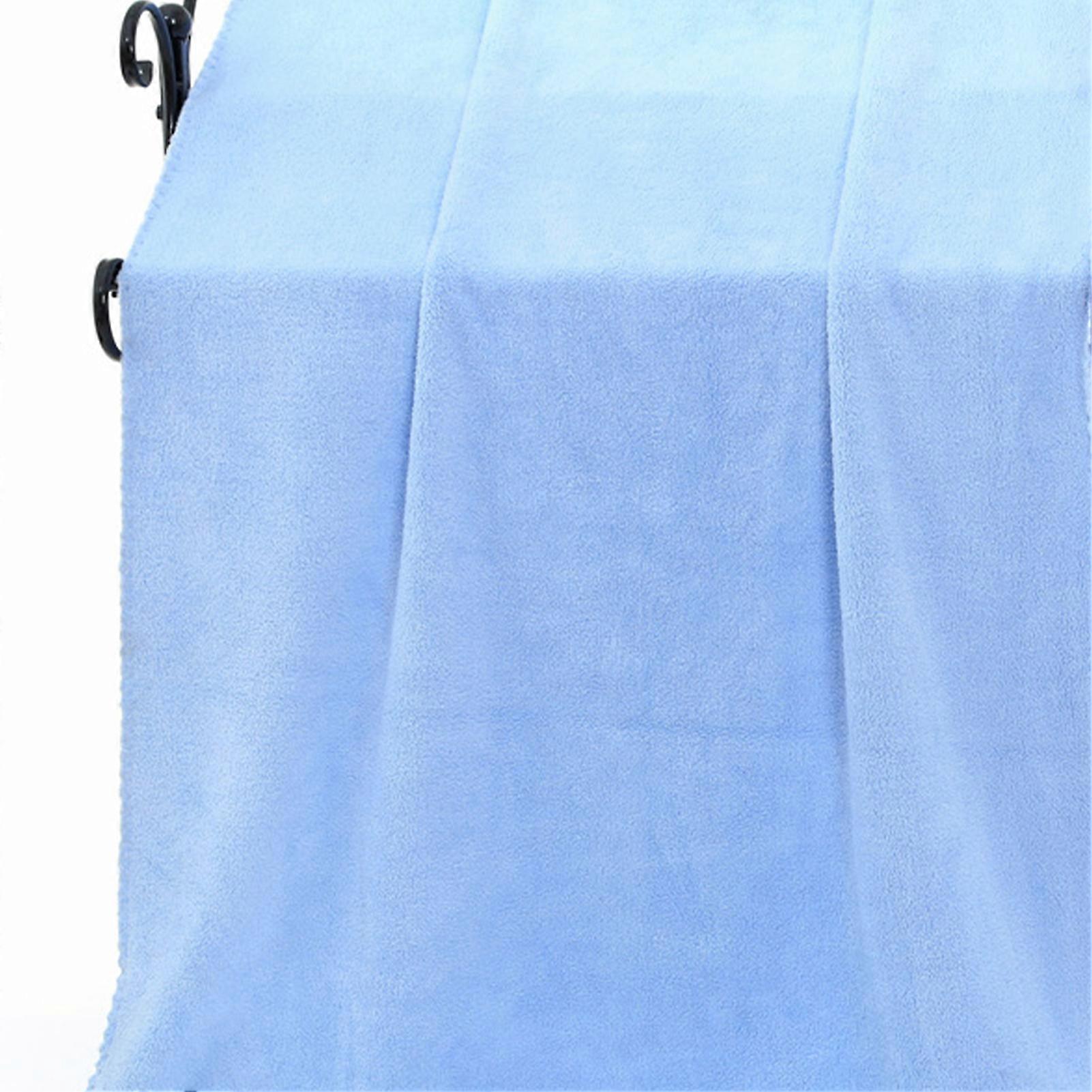 Oversized Blue Microfiber Bath Towel 70x140cm Thick Absorbent