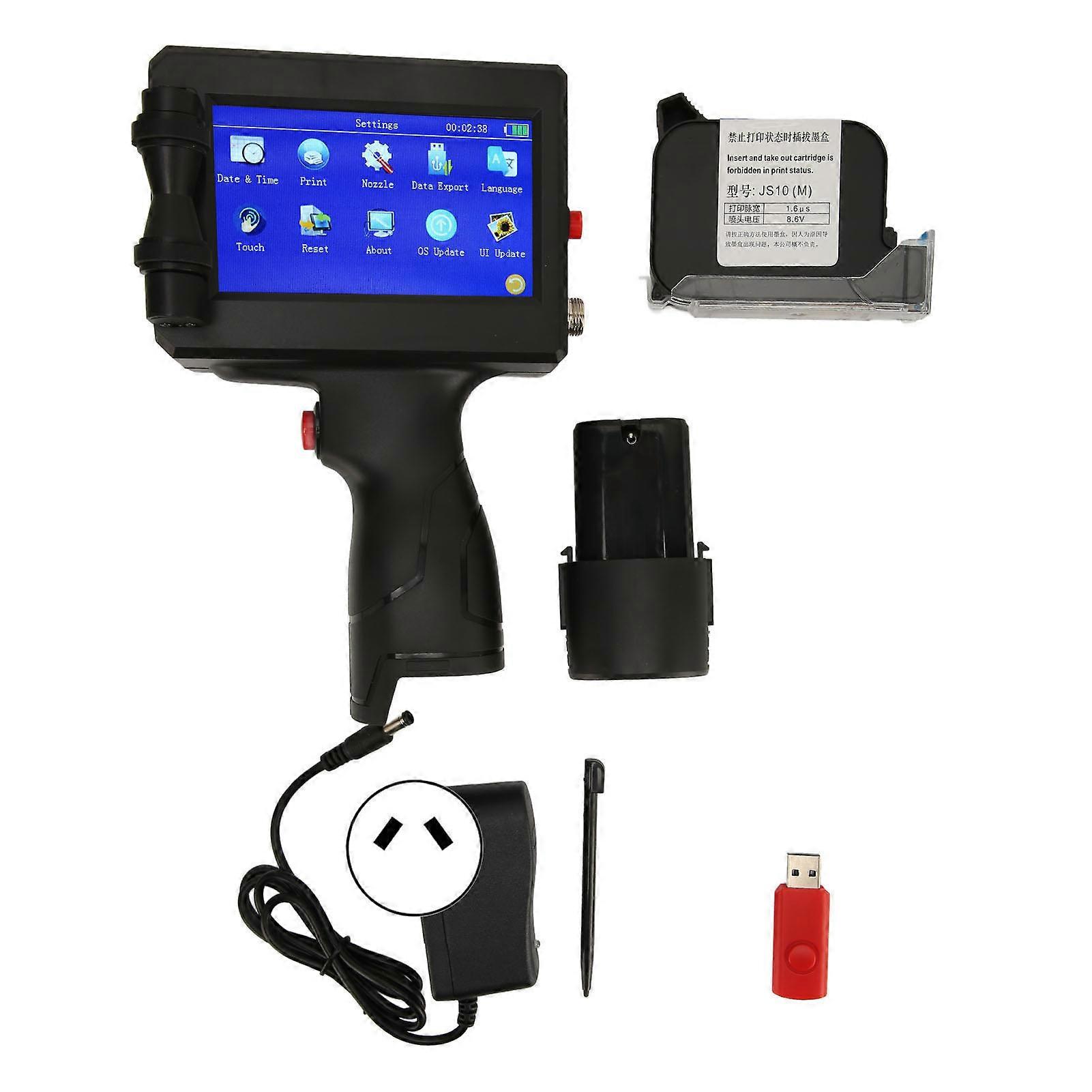 Handheld Inkjet Printer 4.3in Touch Screen Portable DIY Printer 28 Languages 100-240V