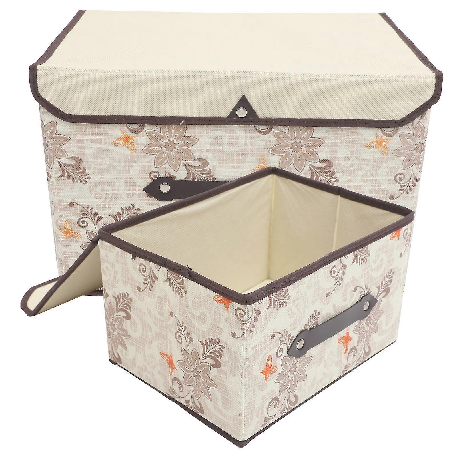 Dustproof Storage Bins Foldable Storage Organizer 1Set with Handles