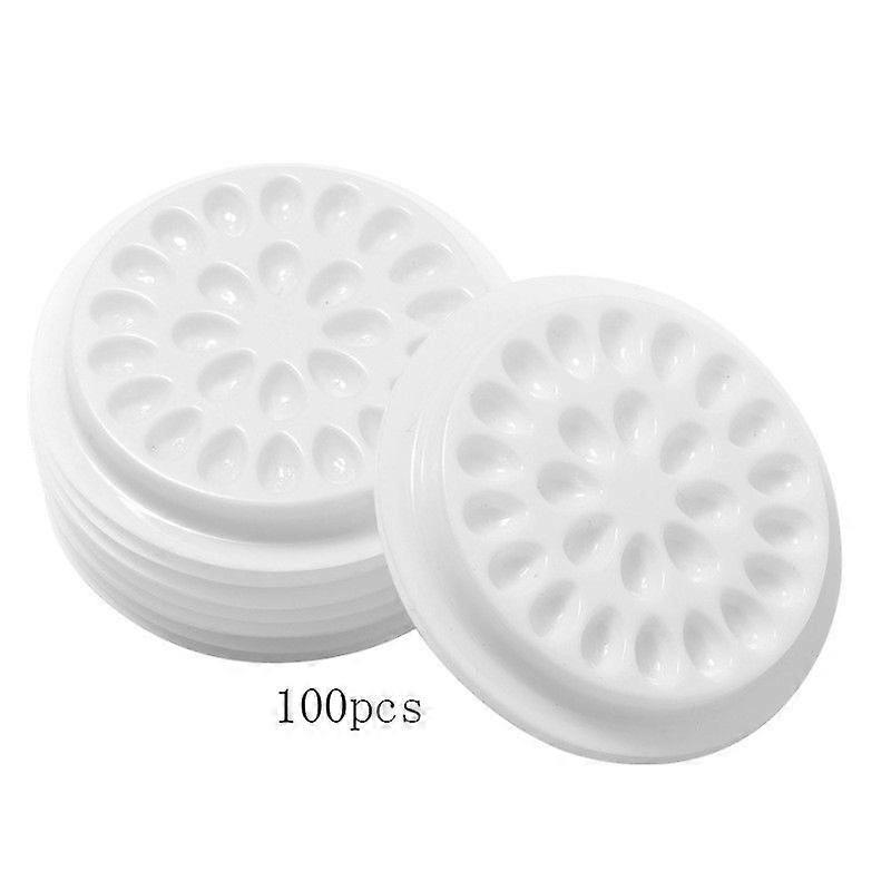 100pcs Lash Glue Holder: Disposable Glue Pads - Flower Lash Adhesive Cups - Eyelash Grafting Palette for False Eyelash Organization