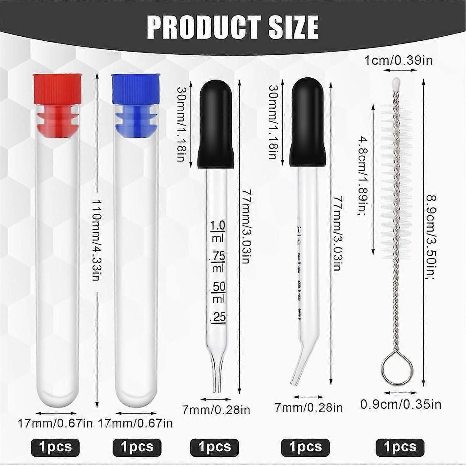 2pcs 1ml Eye Dropper, Glass Pipette with Measurements Eyedropper