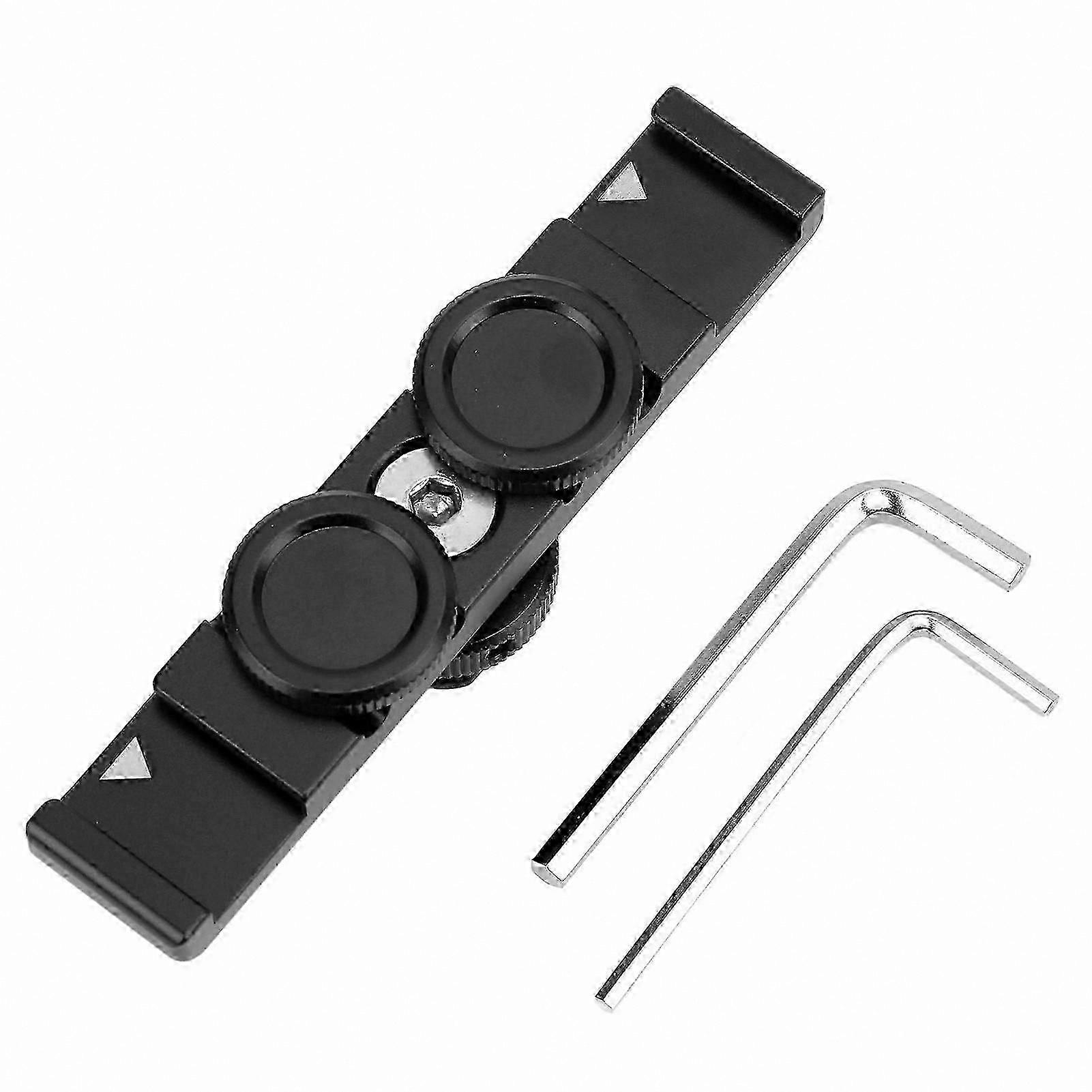 Support de griffe froide double réglable pour accessoires de caméra, moniteur et support de microphone avec support de lampe de poche