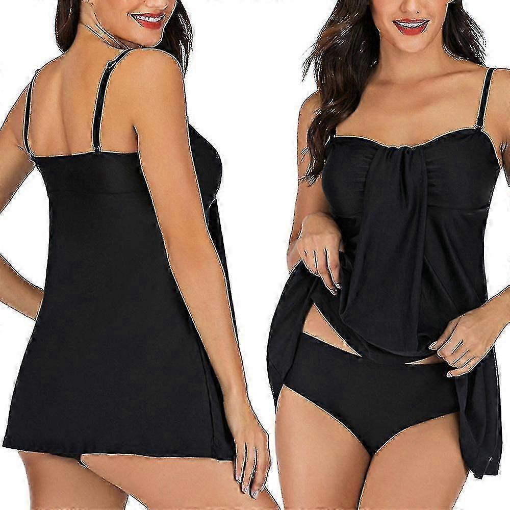 Damen Sexy Zweiteilige Bademode Tankini Sets Push Up BH Gepolstert
