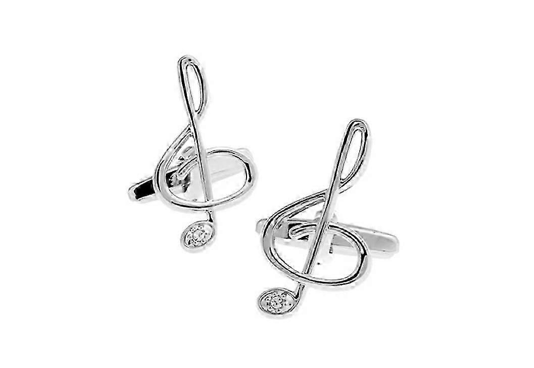 Treble Clef Music Note Cufflinks in Gift Box with Polishing Cloth 2025
