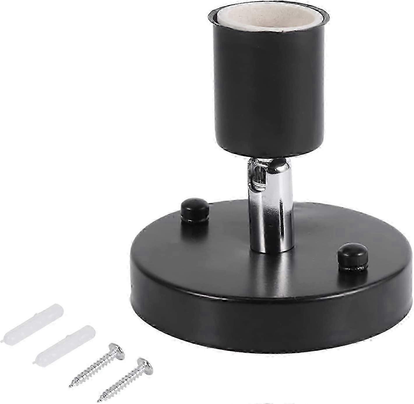 Bulb Holder 1Pc E27 Modern Vintage Ceiling Light Wall Mounted Lamp Socket 180 Rotation(Black) 2025