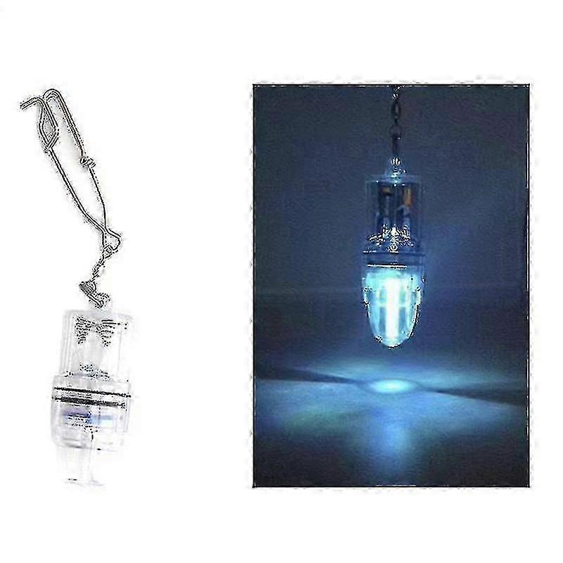 Battery Powered Underwater LED Fishing Light with Clip, Deep Drop Waterproof Fish Attractor Light
