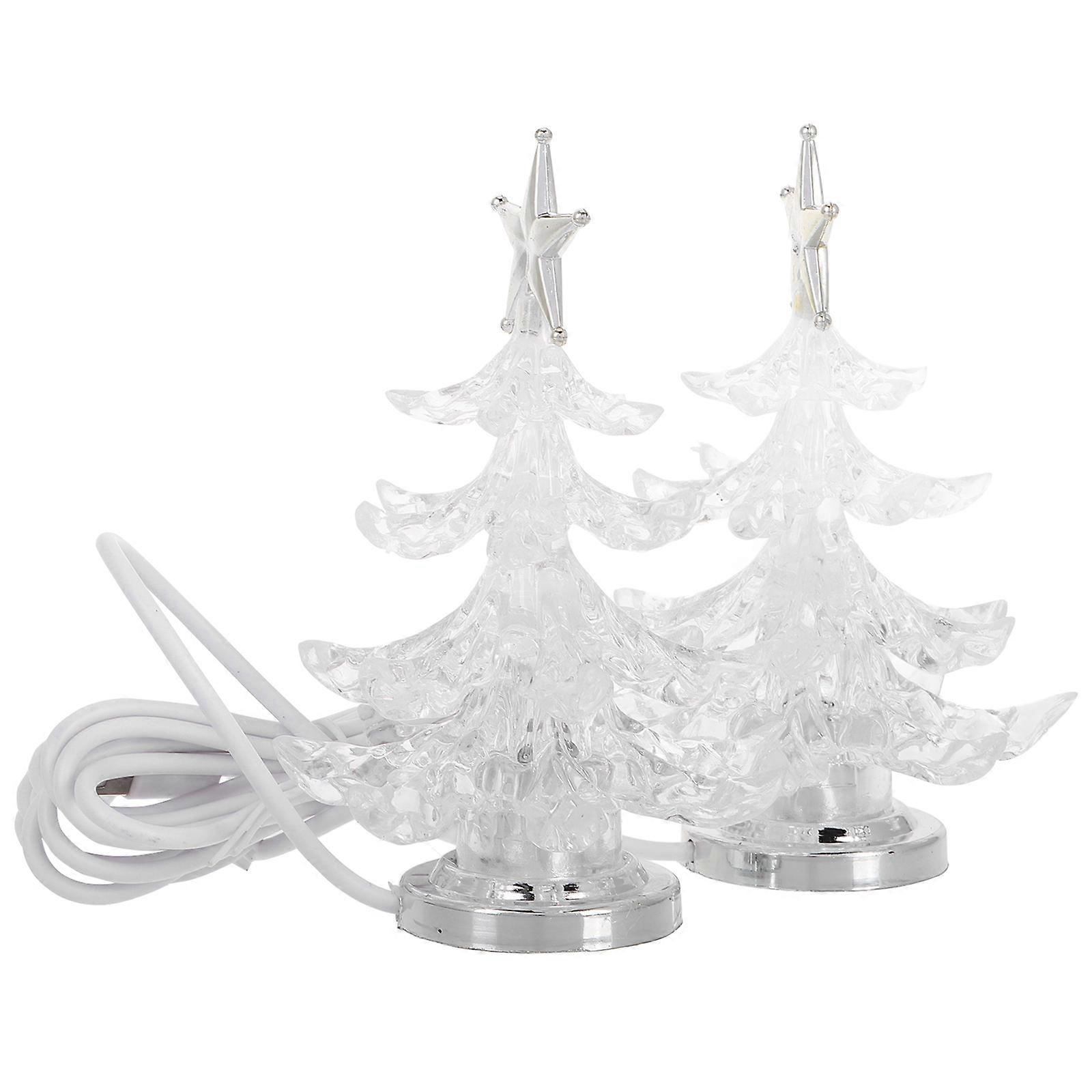 8Pcs Christmas Tree Table Lamp for Lighting Silver Chic Bedside Light