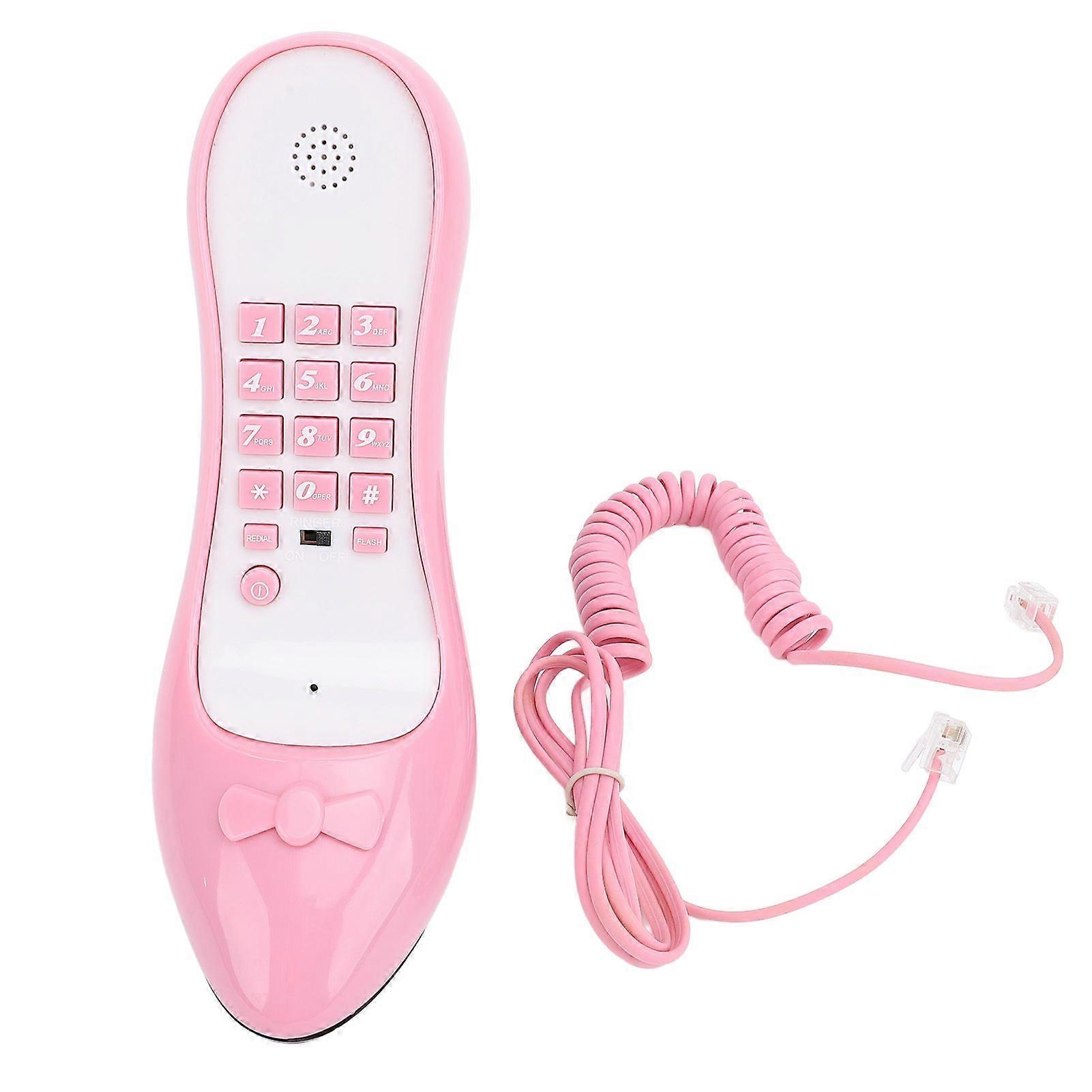 High Heel Shoe Telephone Special Shaped Corded with Number Storage ABS Home Craft Decor Roseate