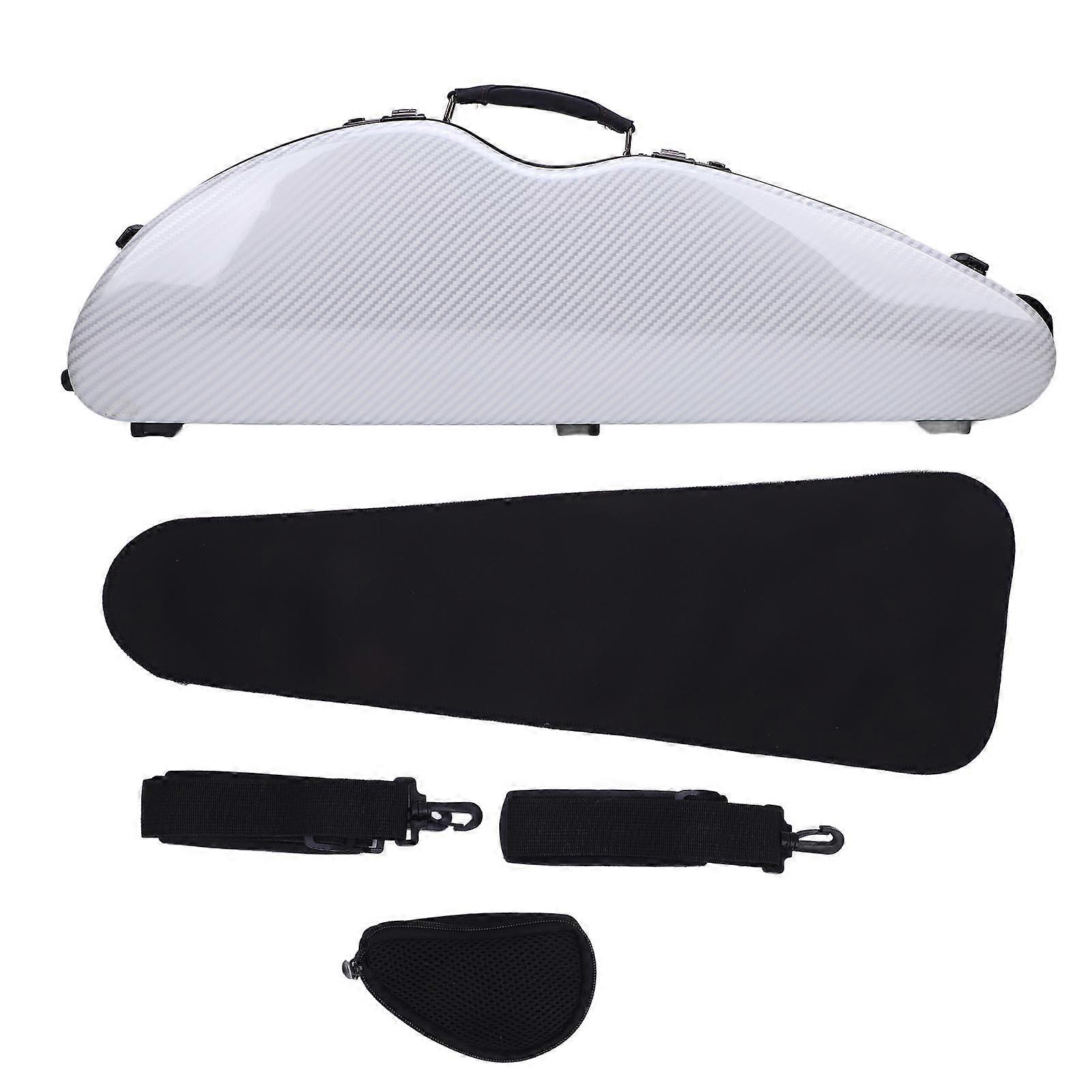 Violin Hard Case Built in Hygrometer Double Strap White Color Carbon Fiber 4/4 Full Size Violin Box Case with Coded Lock