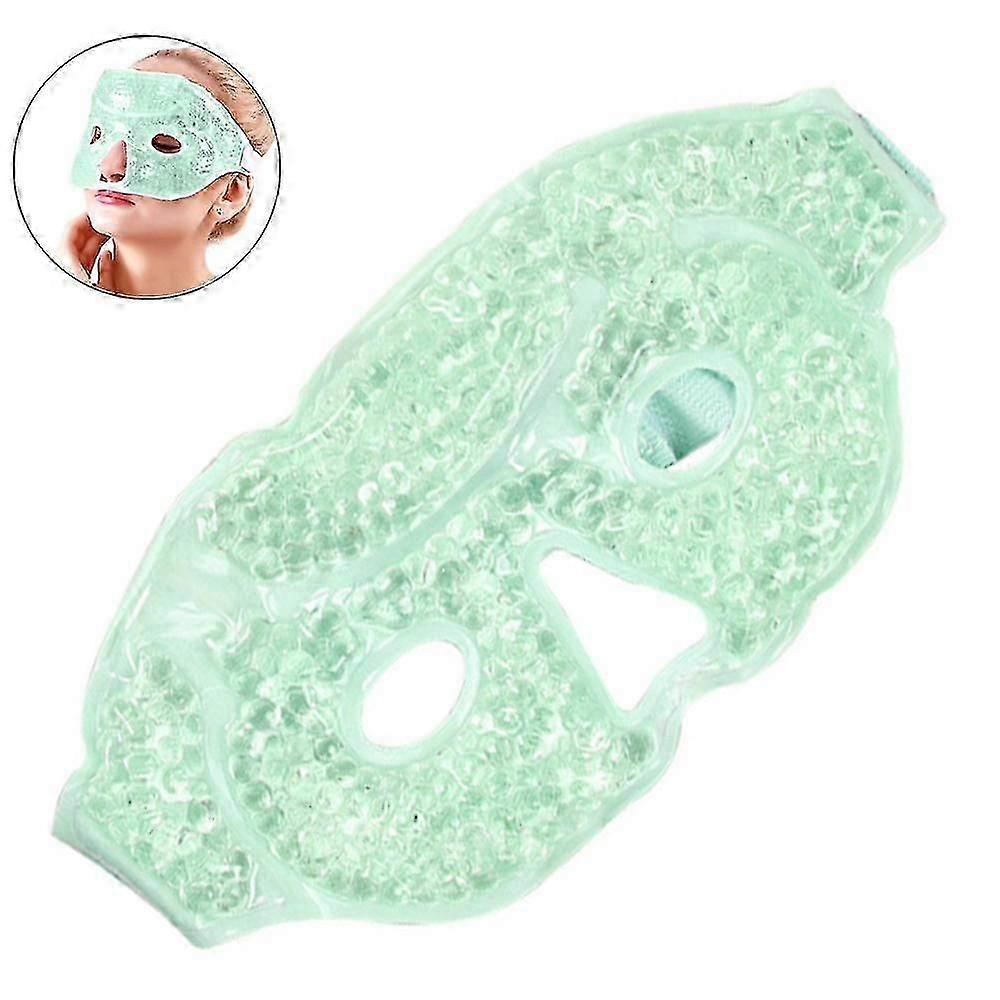 Ice Face/eye Mask For Woman Man, Heated Warm Cooling Reusable Gel Beads Ice Mask With Soft Plush Backing,hot Cold Therapy Fo