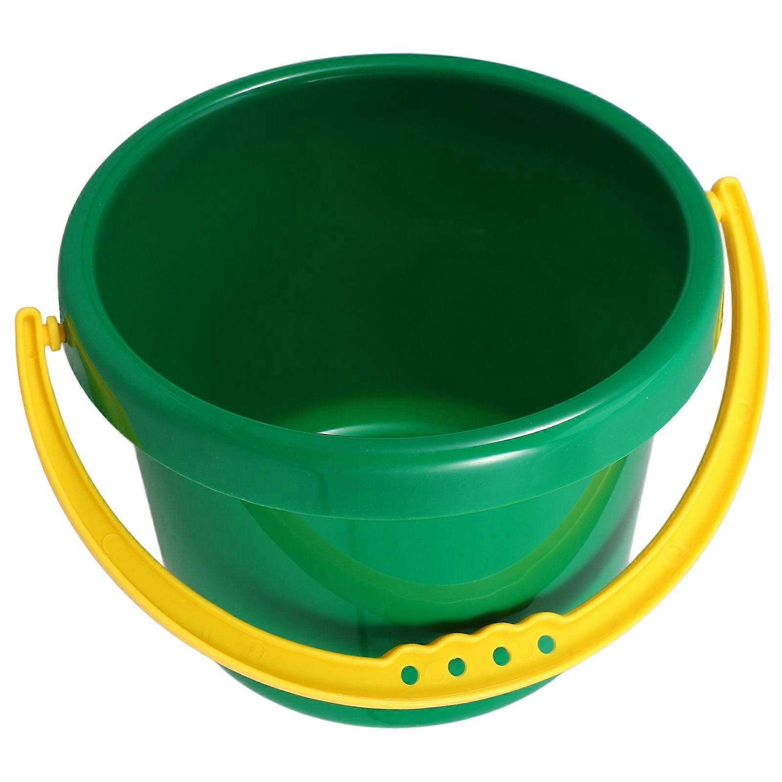 Plastic Bucket with Handle Sand Bucket for Outdoor Activities Pp Material Green with Ergonomic Handle 1Pcs