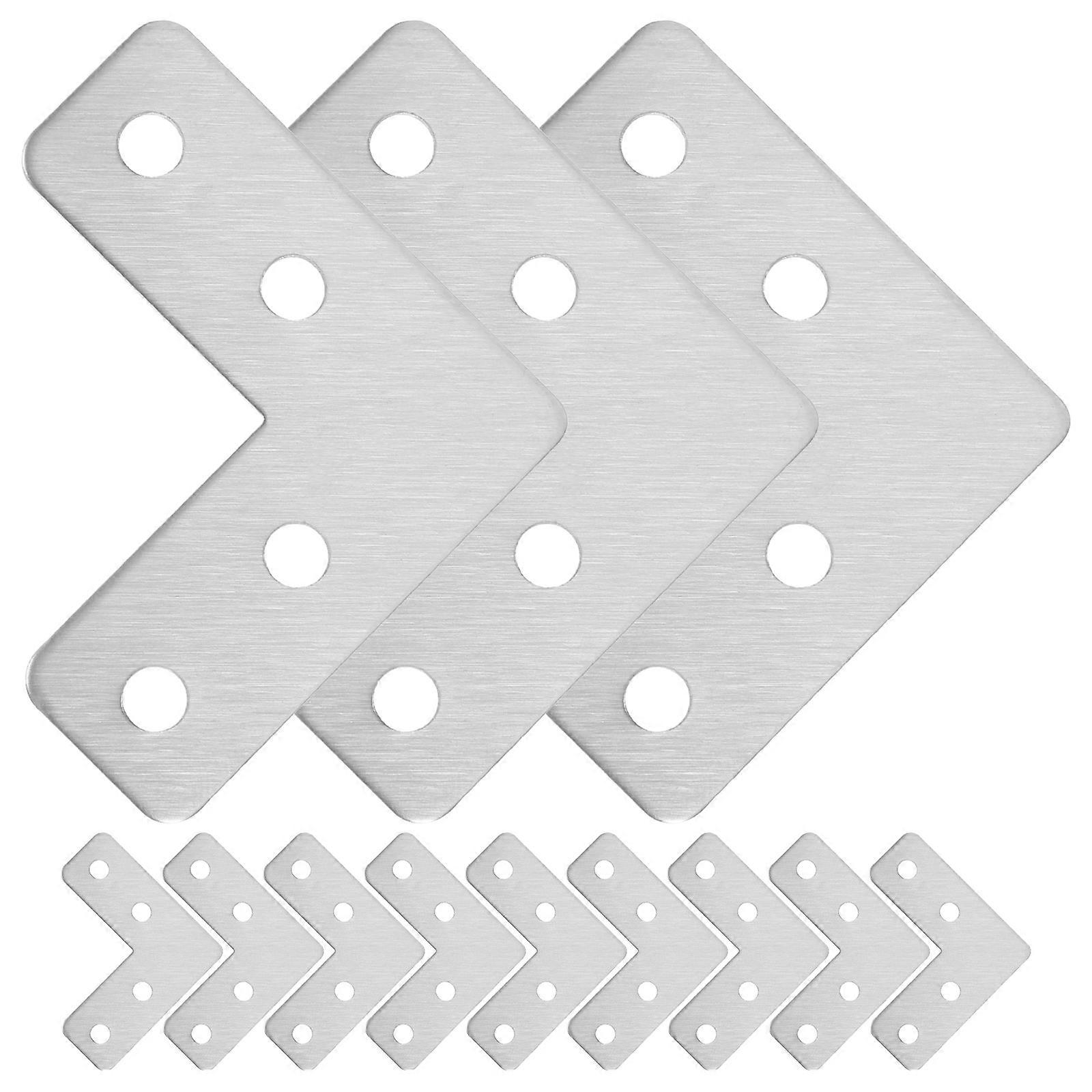 Inside Corner Bracket L Shaped Furniture Angle Bracket for Cabinet Window Table Stainless Steel Silver Load Bearing 40Pcs