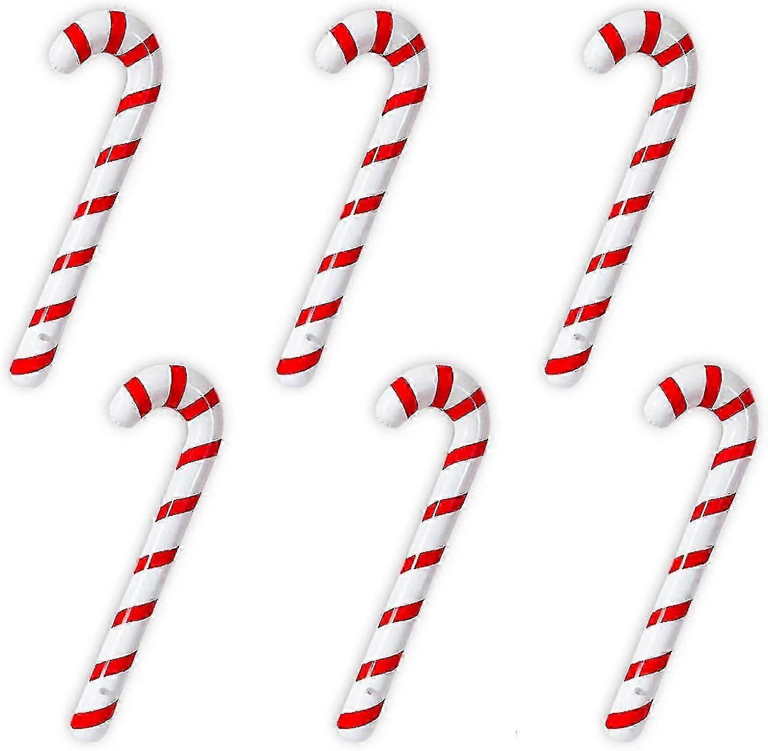 6 Pcs Inflatable Candy Canes Balloons For Christmas Decorations - Sjue