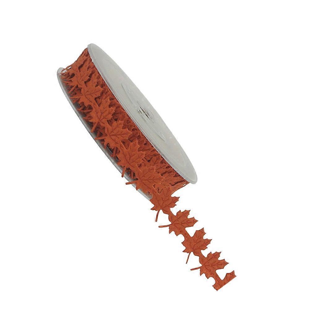 Embossing Ribbon Accessories for Gift Wrapping 1 Roll Brown Maple Leaf Ribbon