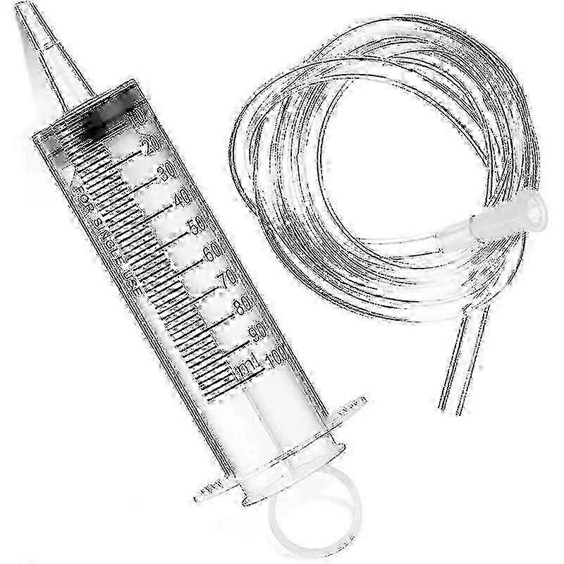 Plastic Syringe With Flexible Hose Large Plastic Measuring Syringe For Scientific Laboratories, Glue A-g