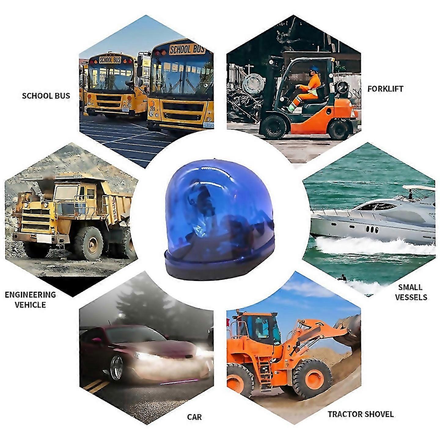 For 12v Snailtype Rotating Car Alarm Lights Warning Light Ceiling Light Strobe Light Universal For S