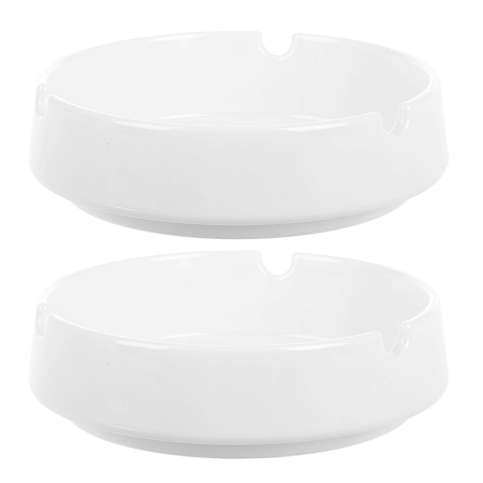 Plastic Ashtray White Melamine for Outdoor Use 6Pcs Round