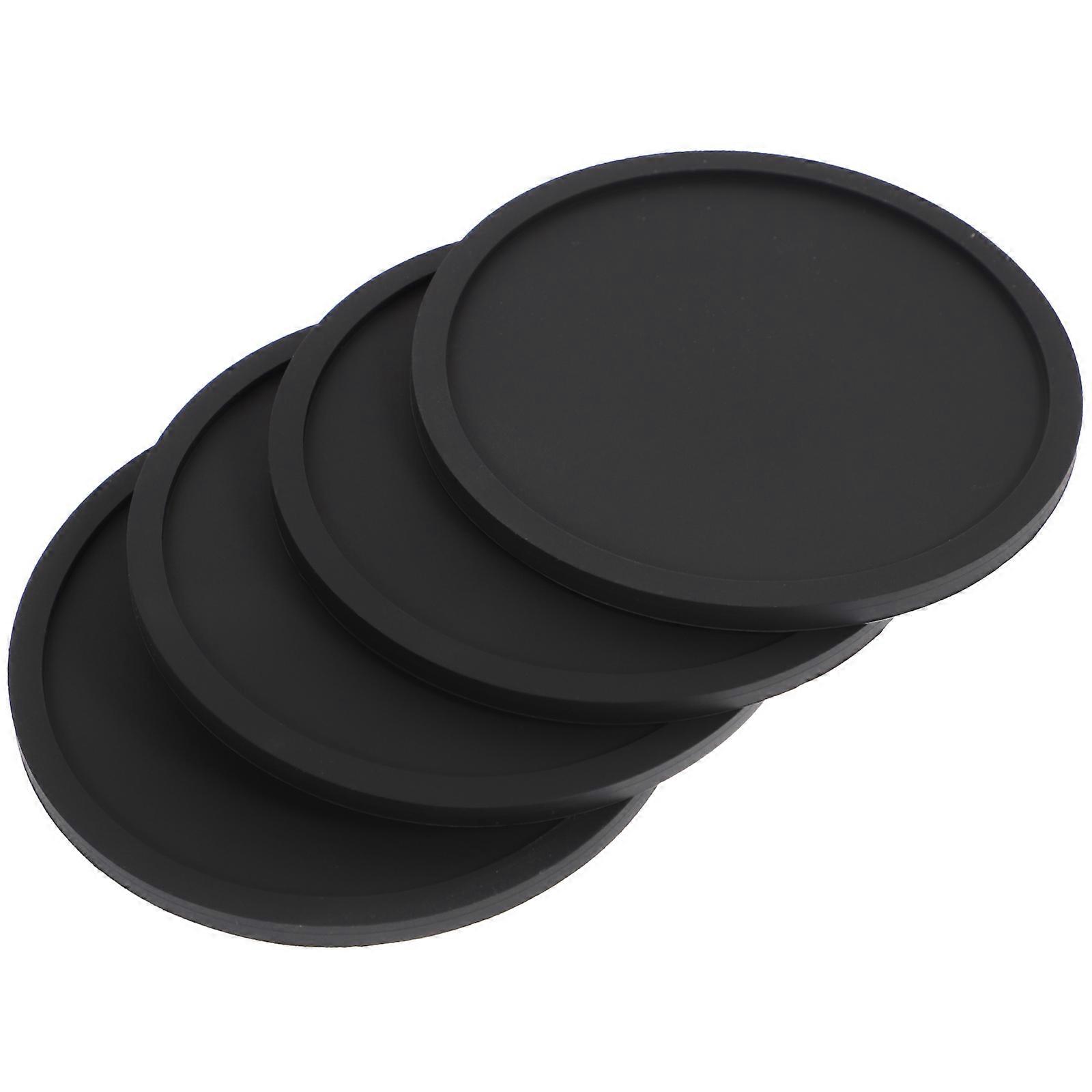 Silicone Round Coasters Draining Heat Insulation Thickened Cup Mats White Marble Pattern