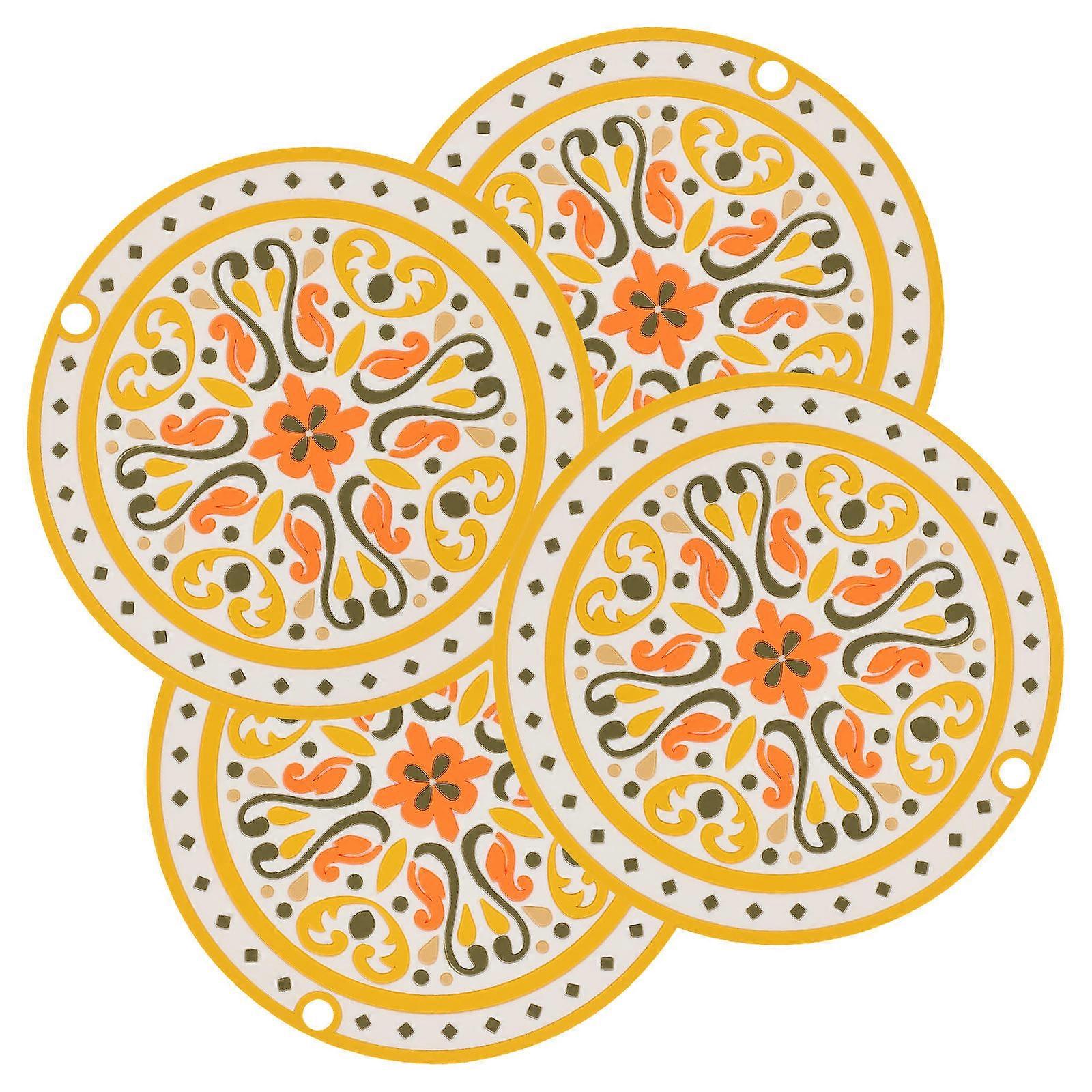 Wear-resistant Non-slip Coaster Set 12 Pcs Round Design Perfect For Protecting Surfaces In Any Room