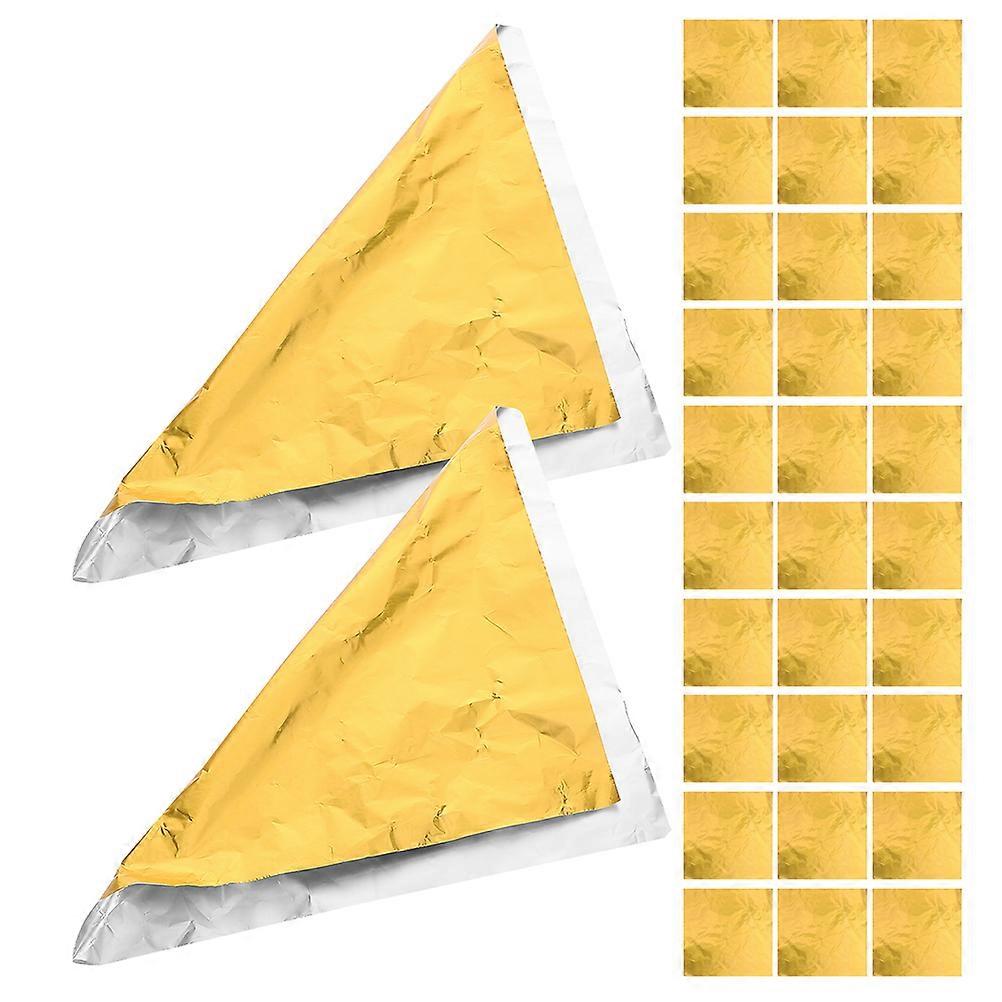 Aluminum Foil Wrappers 1500 Pcs Golden Square Sheets Ideal For Wrapping Candy Chocolate Decoration Across Various Festive Occasions