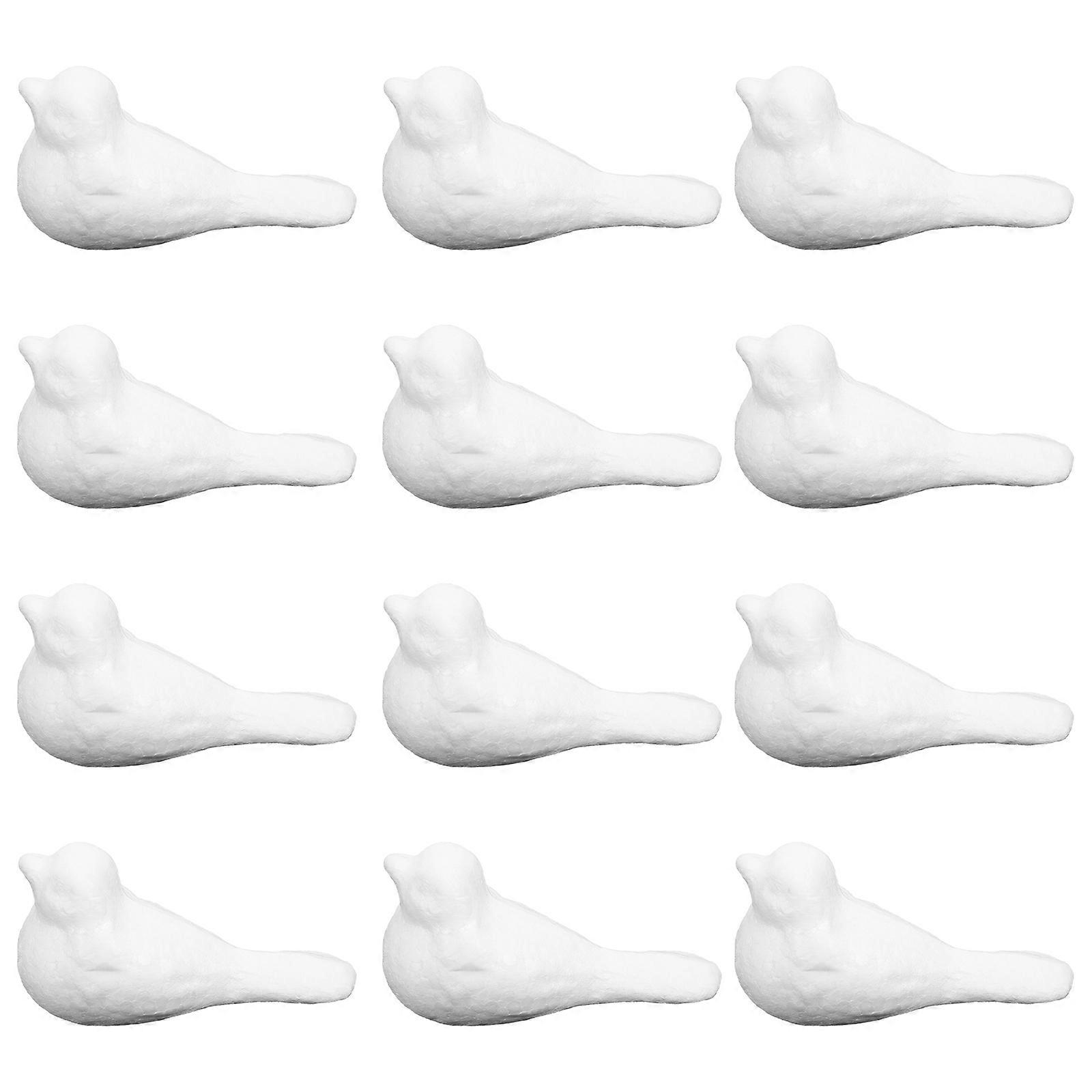 Unfinished Foam Birds 24Pcs White DIY Model for Charming Decorative Use