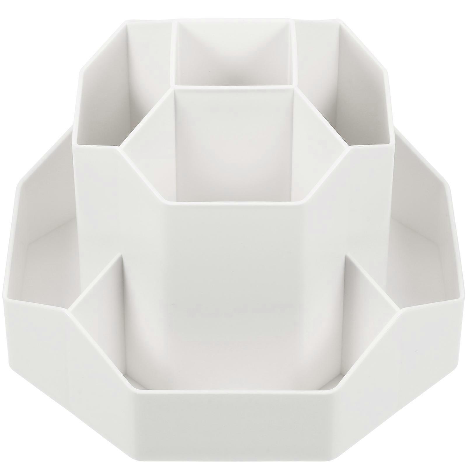 Multifunctional Rotating Holder For Desk Organization Suitable For Office Use In White Color 2Pcs