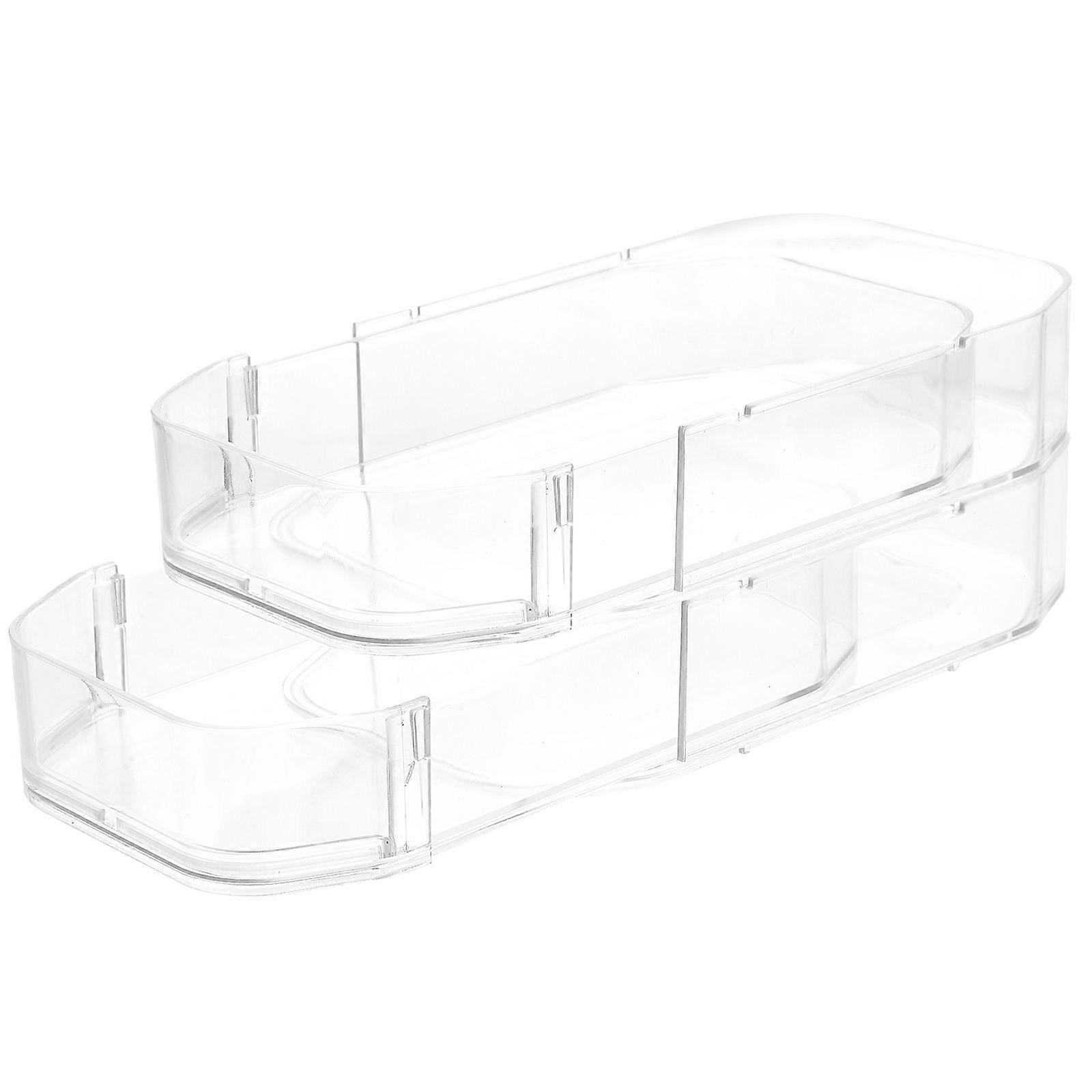 4Pcs Drawer Style Storage Box Desk Organizer for Home Transparency