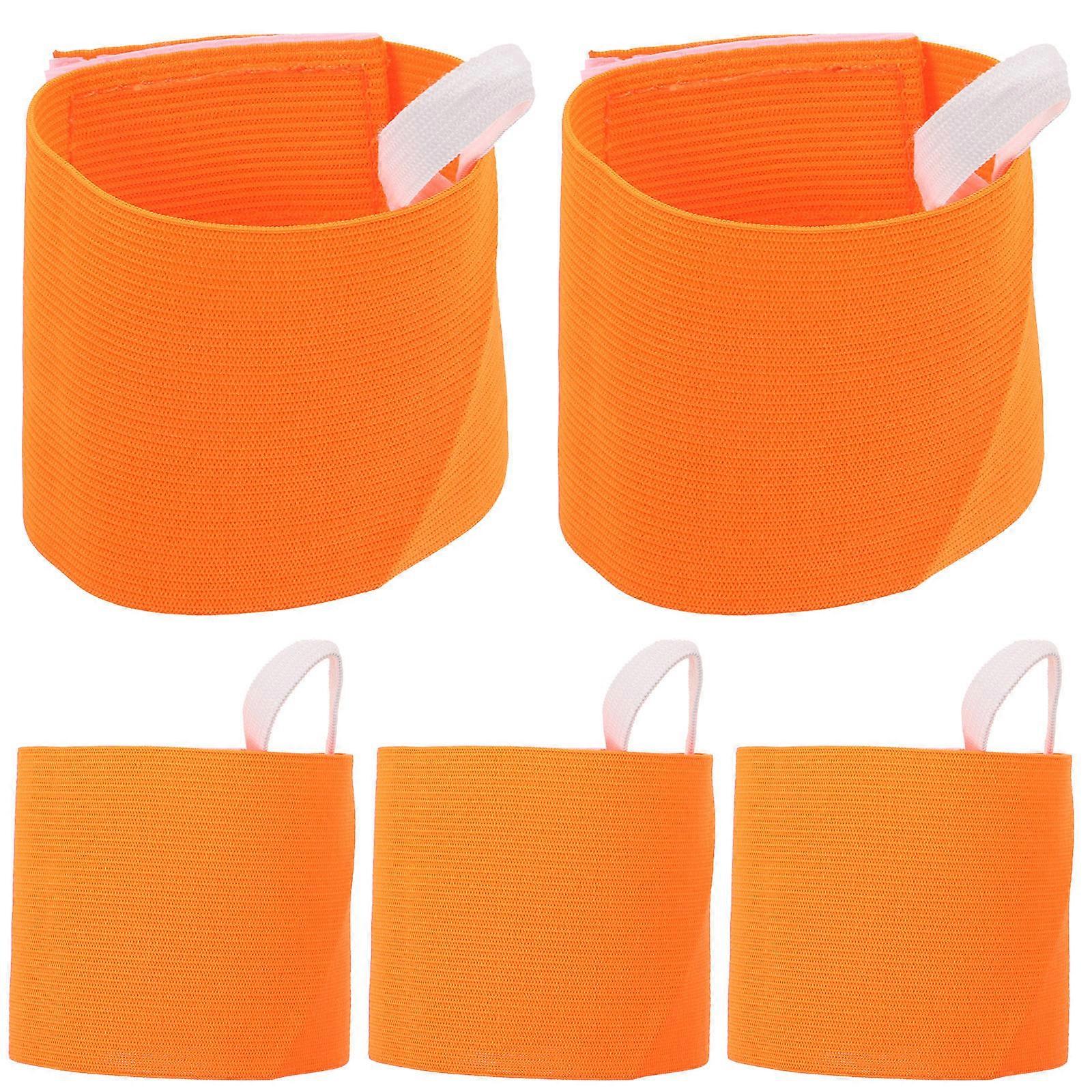 Orange Nylon Soccer Captain Armband for Kids Adjustable 10Pcs Team Use