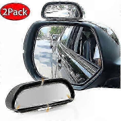 Universal 2-Pack HD Glass Rearview Mirror Set for Cars - Adjustable Left and Right Blind Spot Mirrors with 360 Visibility