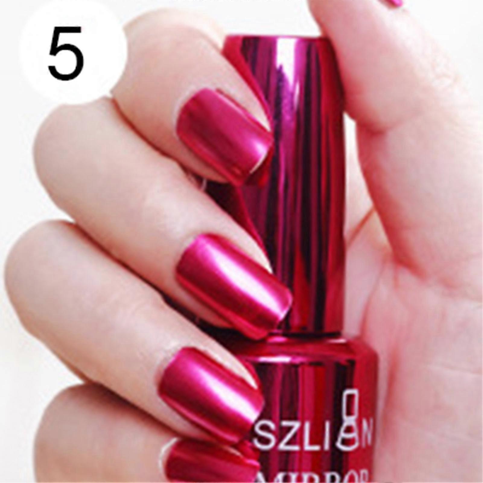 25-26 18ml Lasting Solid Color Metallic Mirror Effect Nail Art Polish Varnish Decor